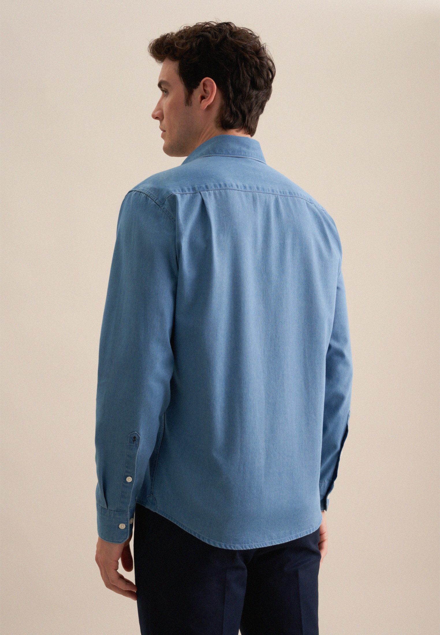seidensticker Jeans overhemd Zwarte roos