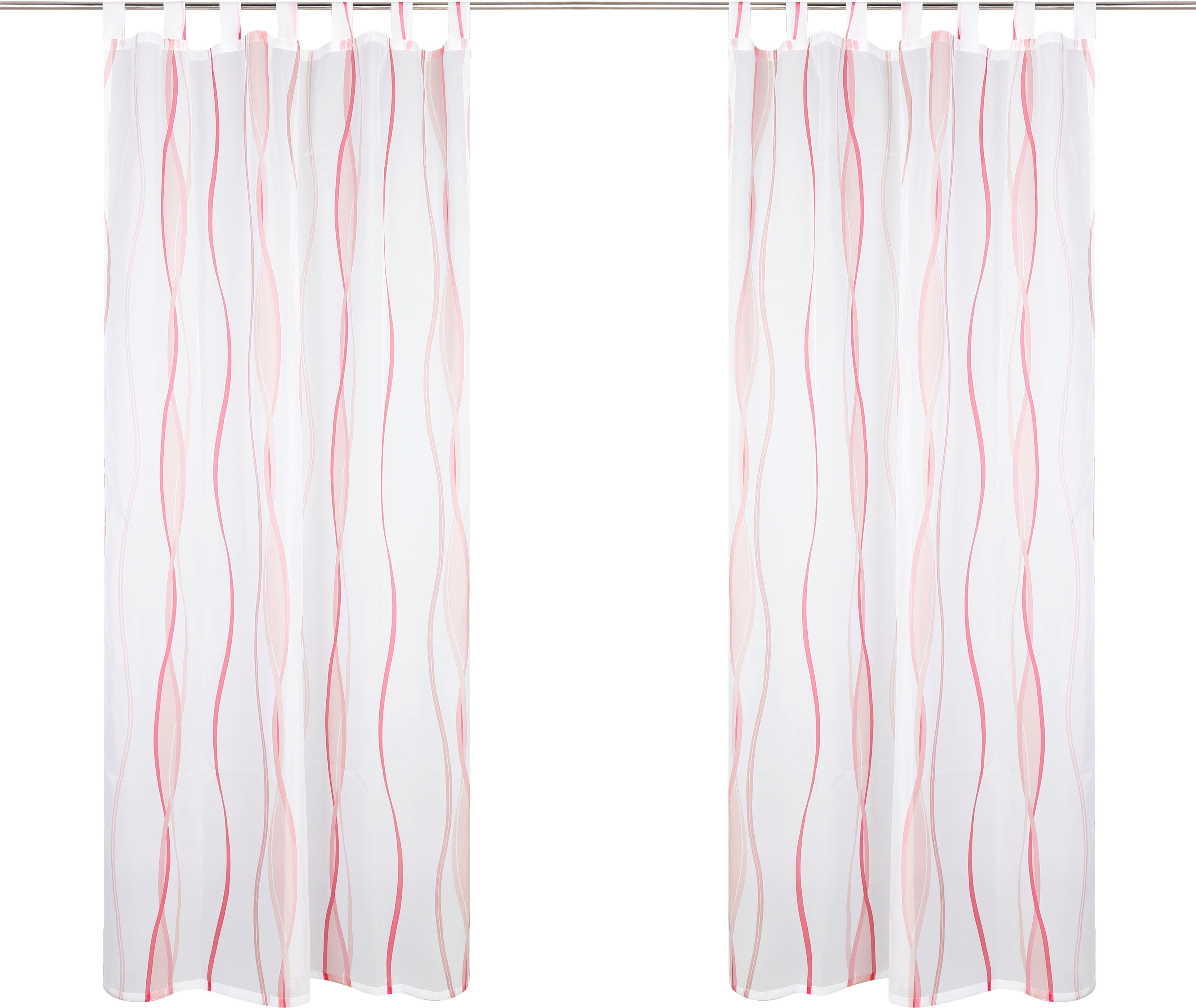 my home Gordijn Dimona set van 2, voile, polyester, golven (2 stuks)