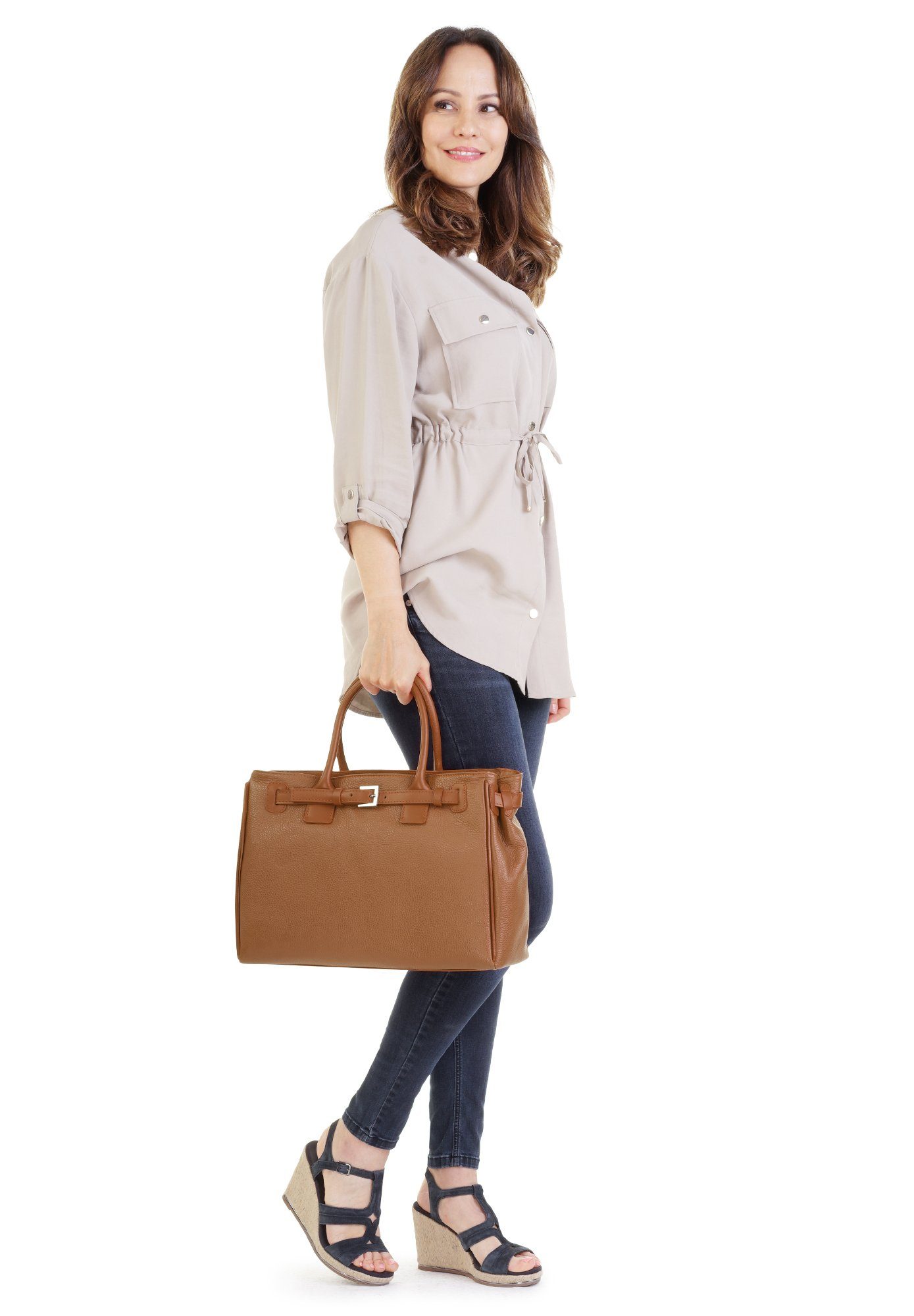 Cluty Tas echt leer, made in italy