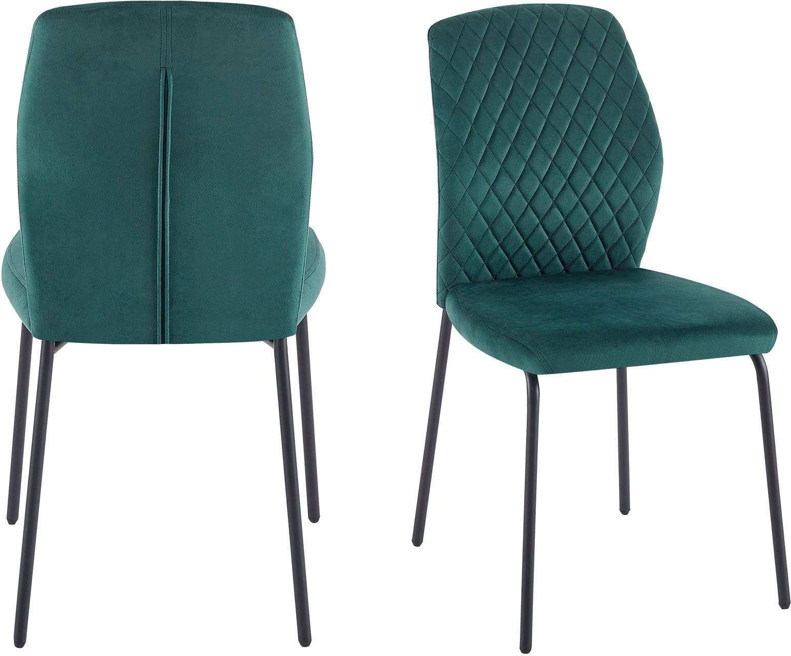 SalesFever Stoel met 4 poten met honingraatpatroon op de rug (set, 2 stuks)