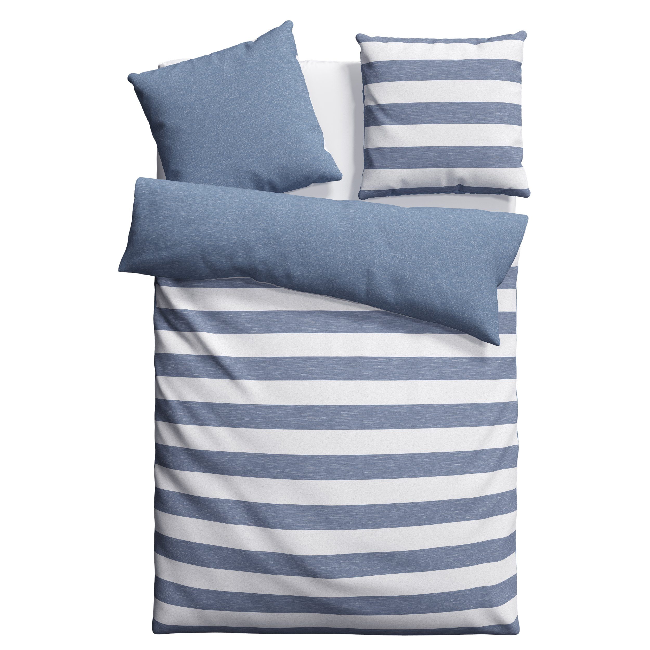 OTTO products Tweezijdig te gebruiken overtrekset Bigstripe 100% biokatoen gots-gecertificeerd, streepdesign in mêlee-look (2-delig)