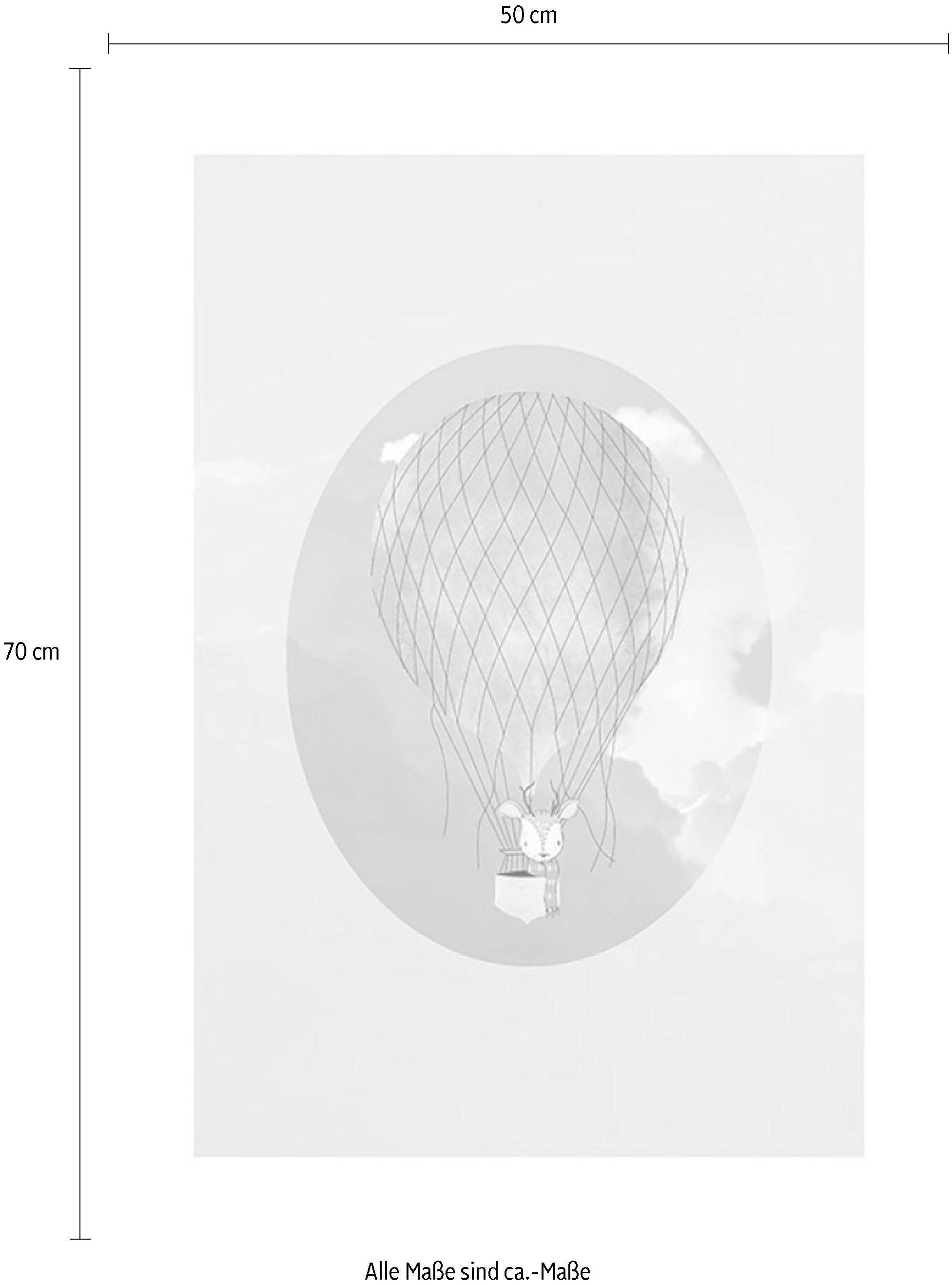 Komar Wanddecoratie Happy Balloon blue Wanddecoratie - zonder lijst (1 stuk)