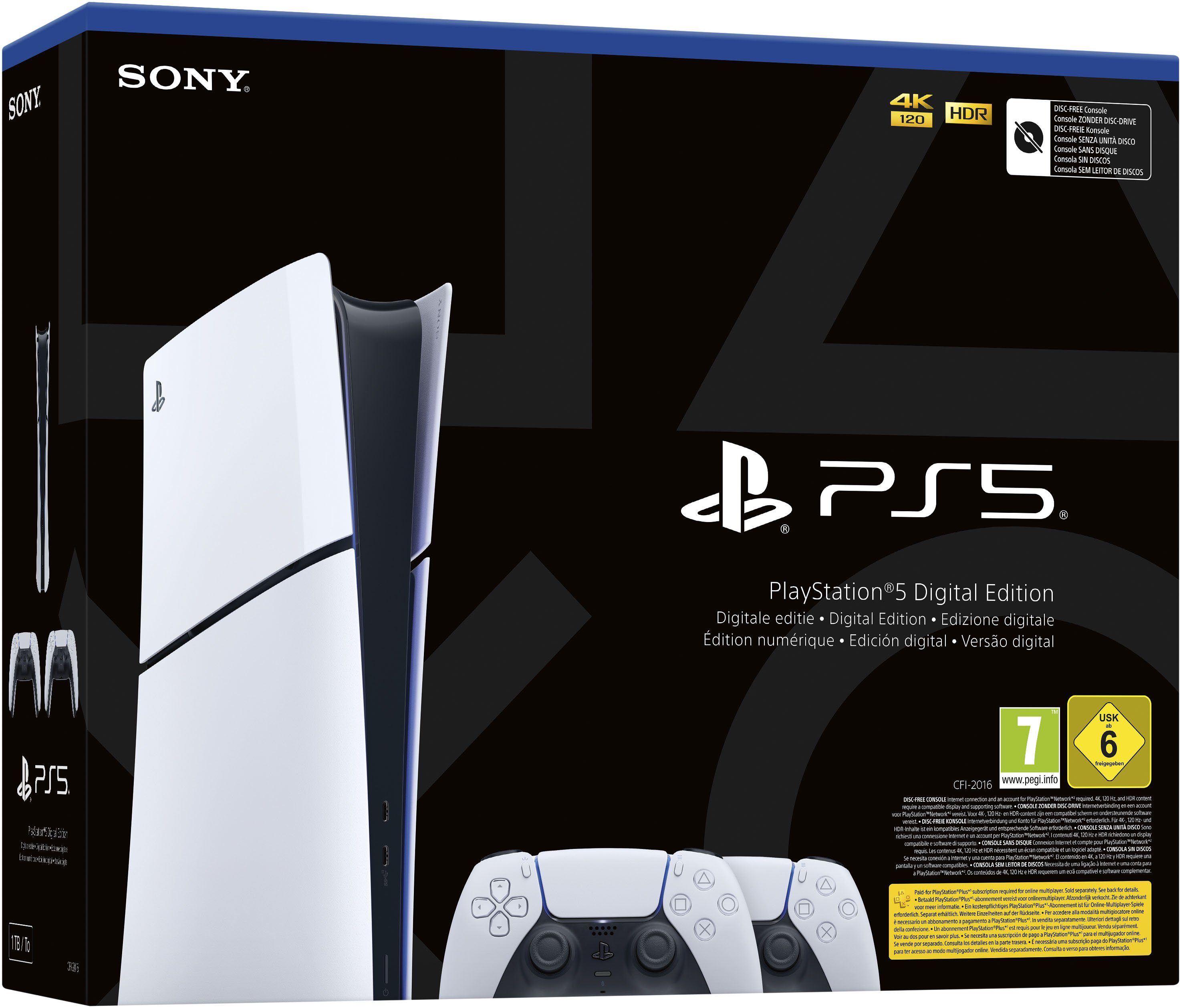 PlayStation 5 Gameconsole Digitale editie (slim) incl. tweede DualSense draadloze controller