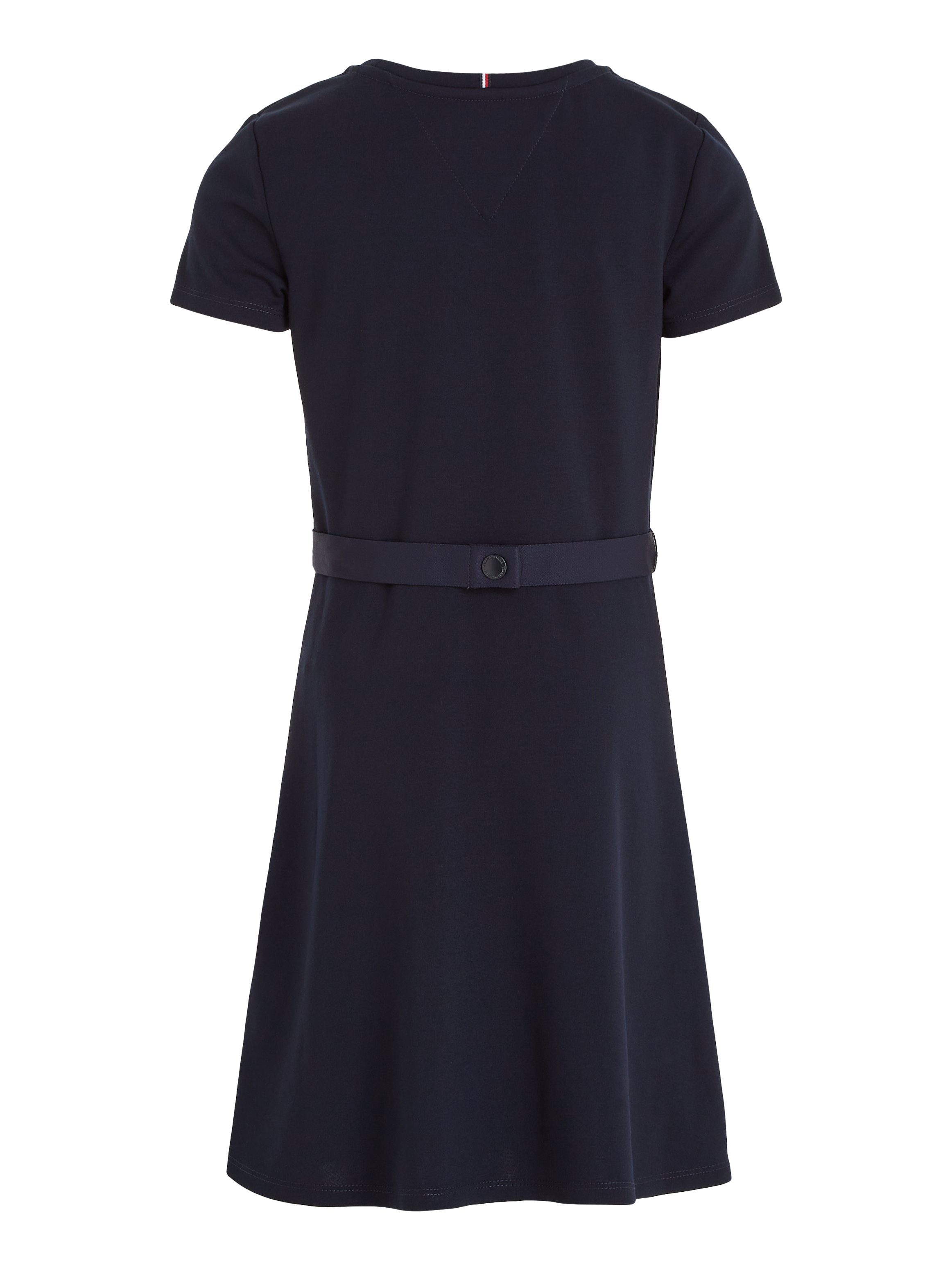 Tommy Hilfiger Jerseyjurk ESSENTIAL SKATER DRESS met merklabel op de tailleband
