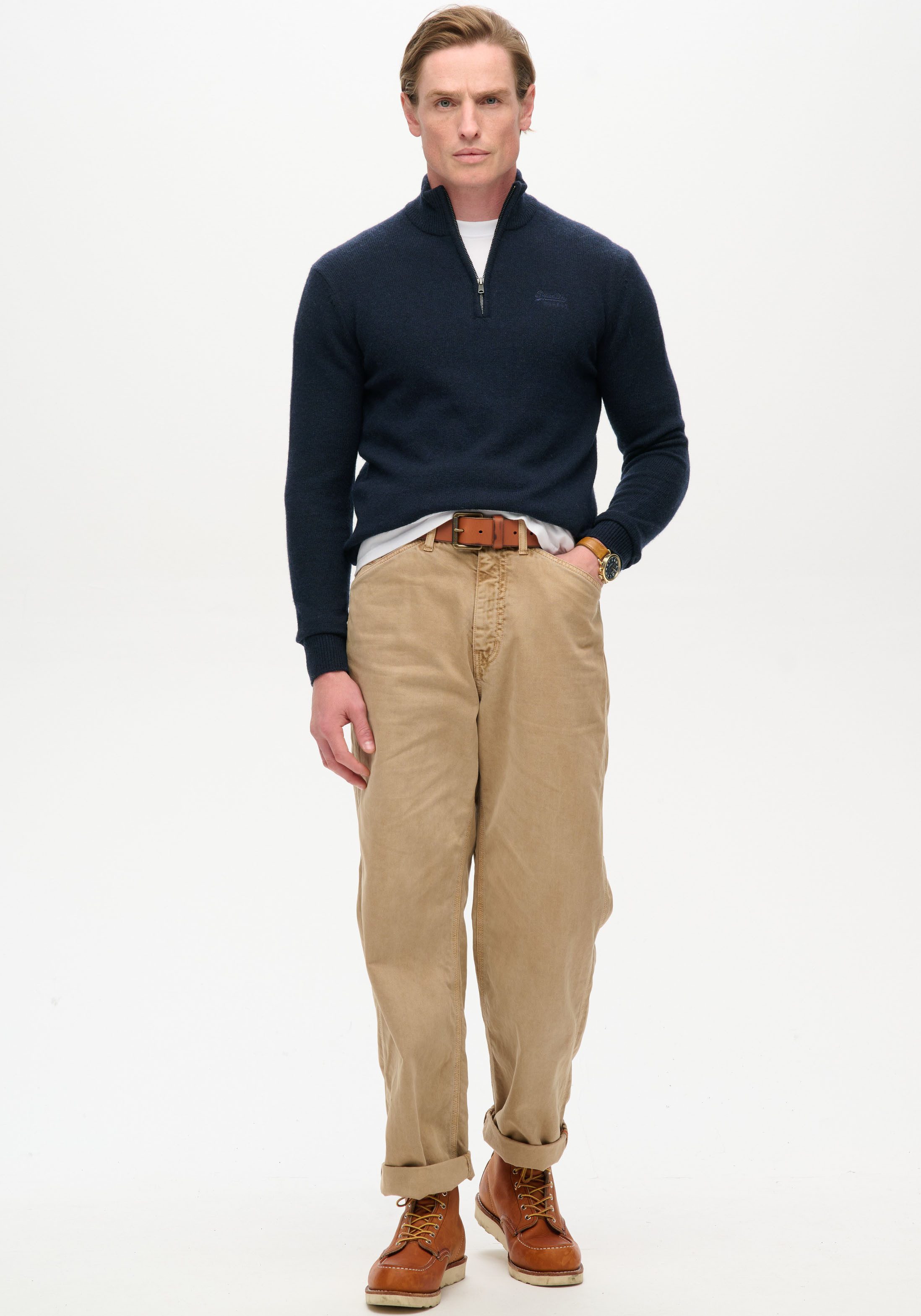 Superdry Gebreide trui ESSENTIAL EMB KNIT HALF ZIP