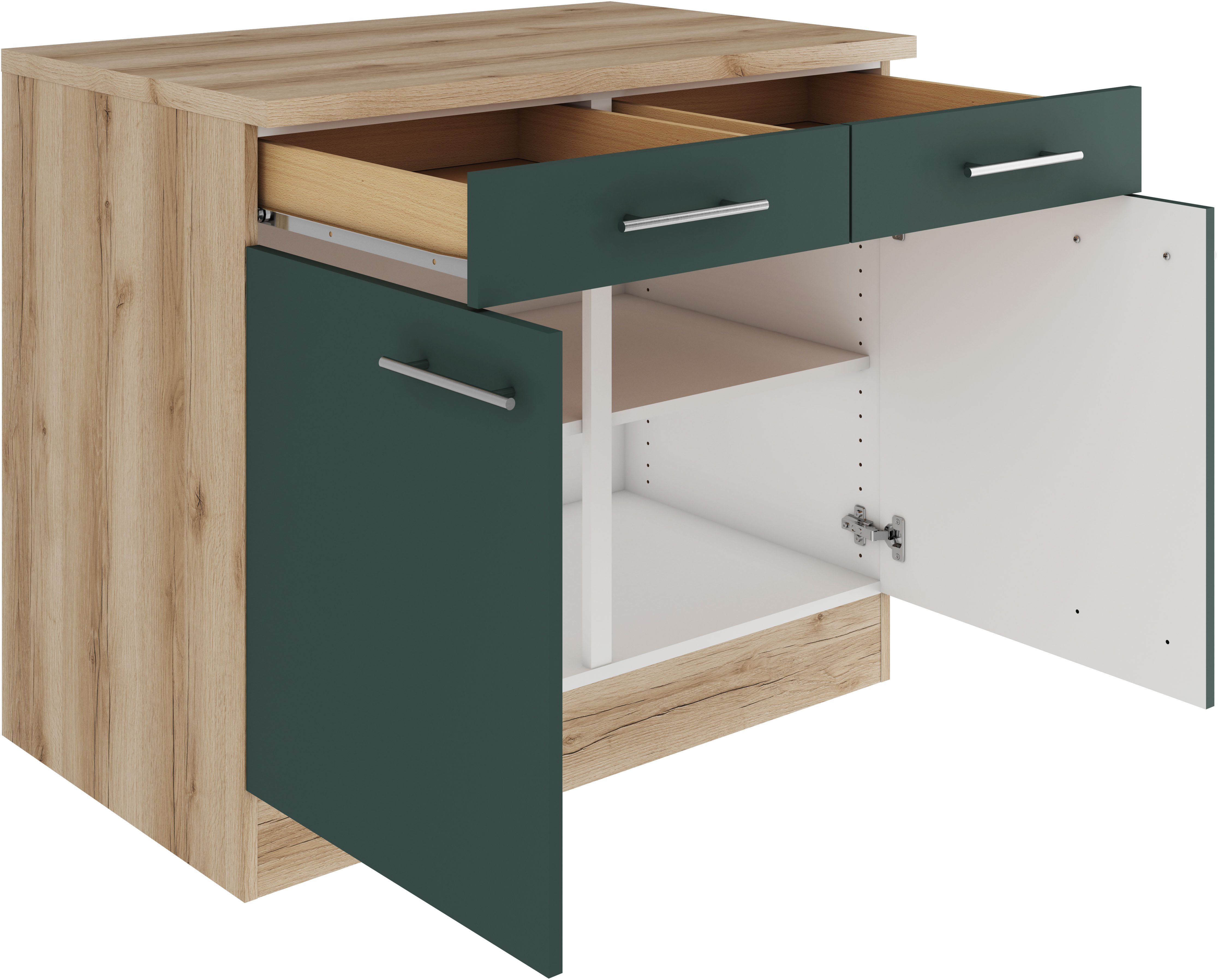 OPTIFIT Onderkast Bella Breedte 100 cm, met 2 deuren en 2 lades