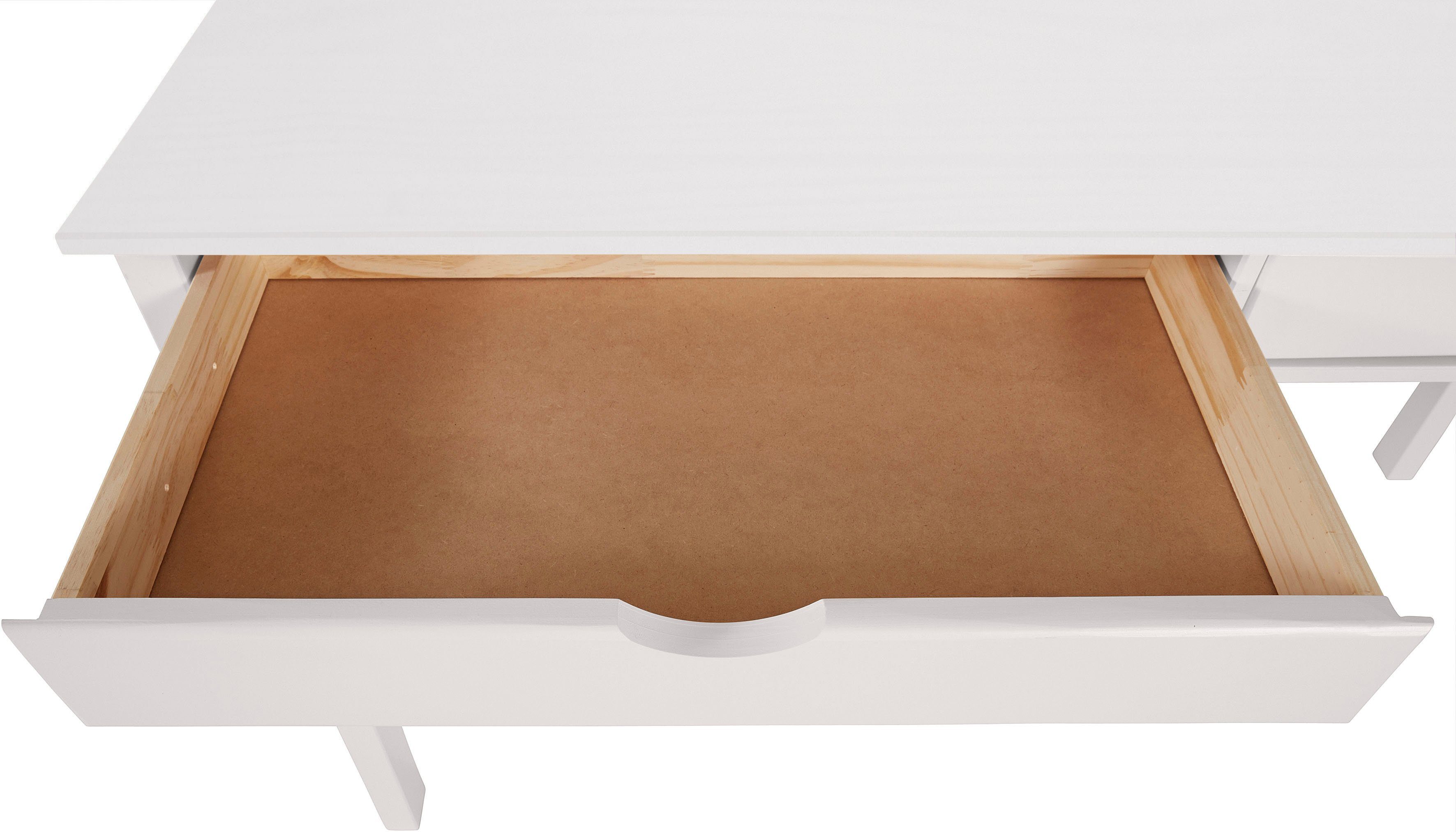 INOSIGN Bureau Gava van massief grenenhout, met praktische verzonken grepen, breedte 140 cm
