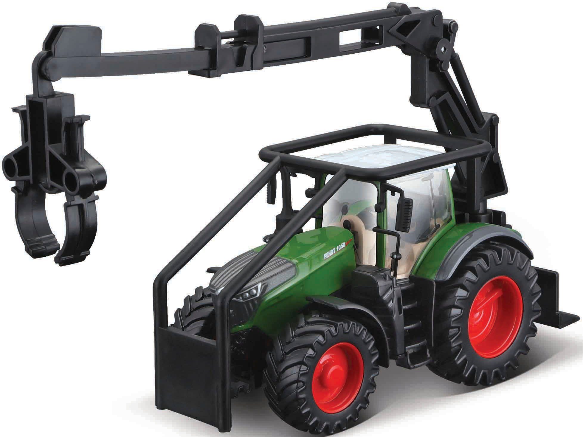 Bburago Speelgoed-tractor Farmland, Fendt vario 1050 met houtlader