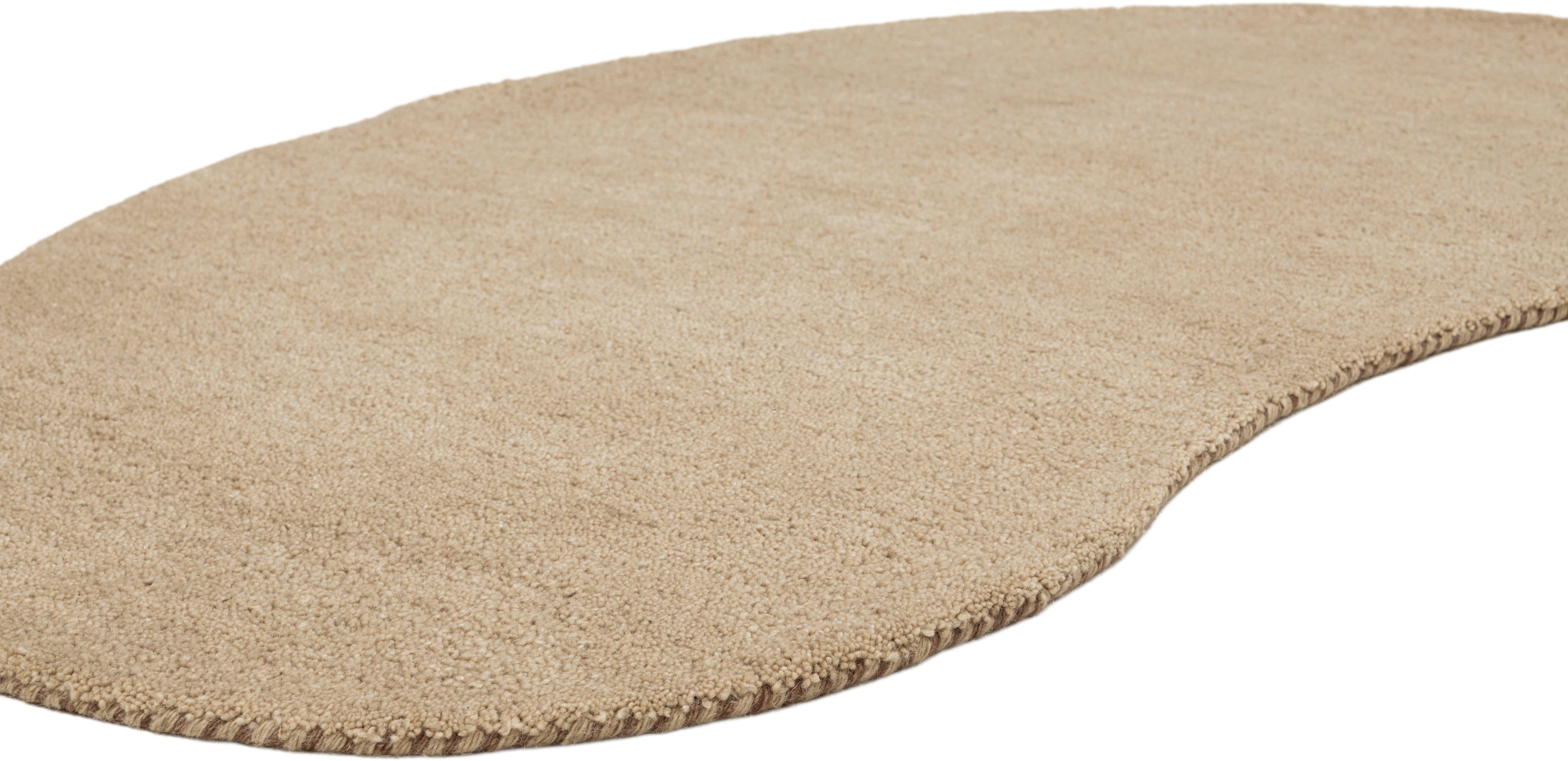 THEKO Wollen kleed Gabbeh uni, Handgeweven vloerkleed, mêlee, zuivere wol, met de hand geweven
