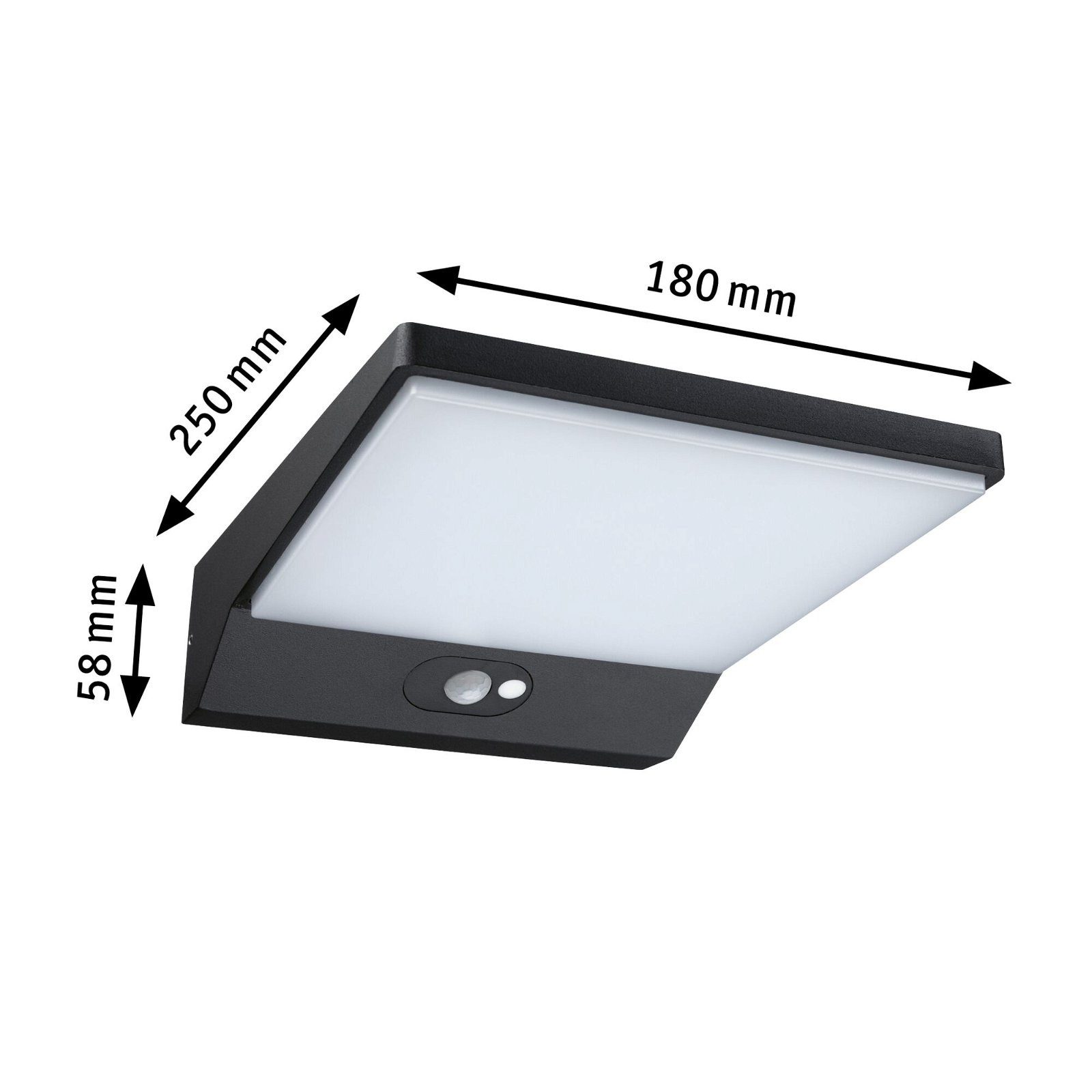Paulmann Led-wandlamp voor buiten Ronea IP44 180x250mm 3000K 10,5W 680lm 230V Donkergrijs Aluminium (1 stuk)