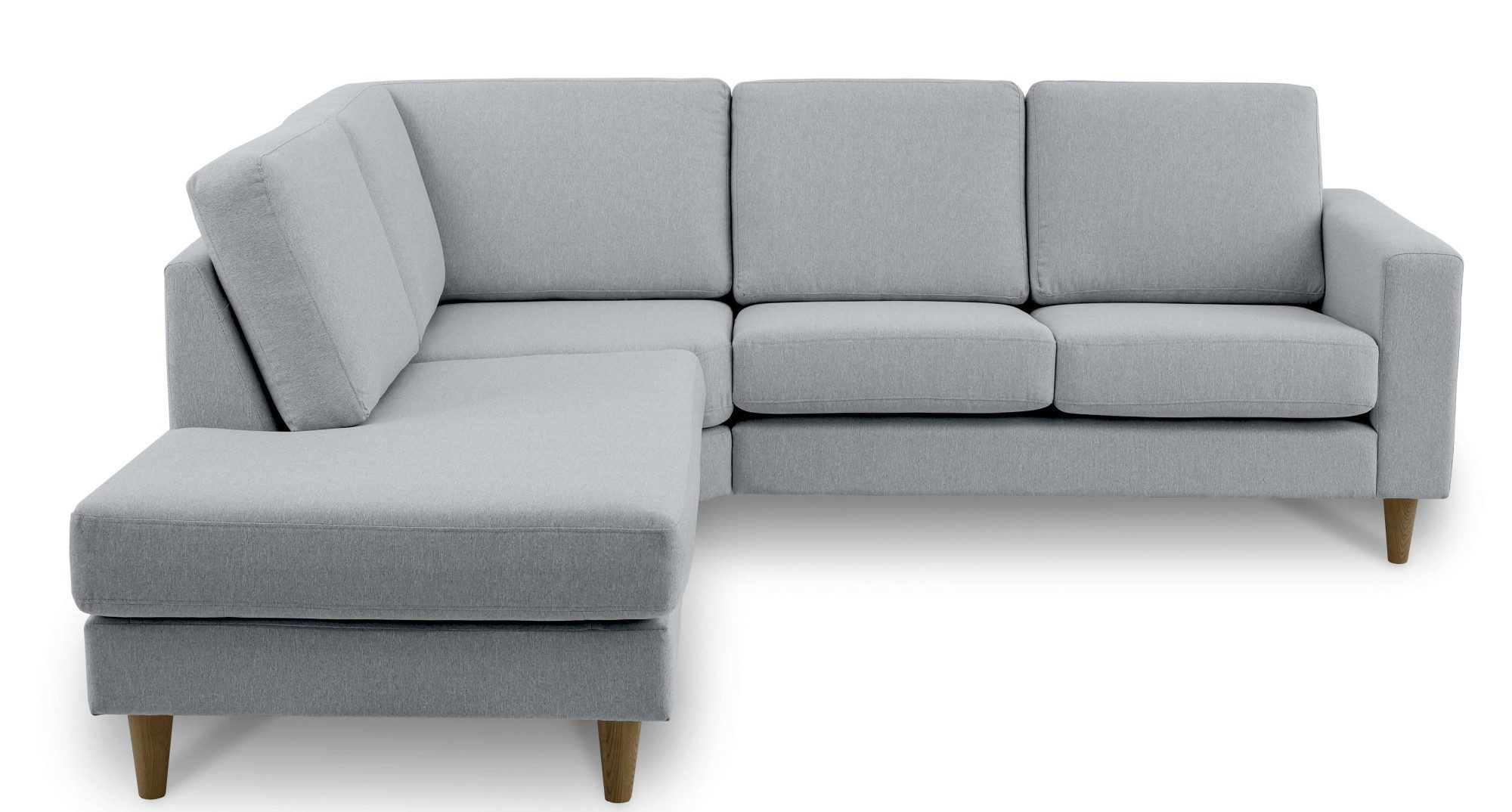 andas Hoekbank Tvinno in scandinavische stijl, l-vorm, met massief houten poten, breedte 230 cm