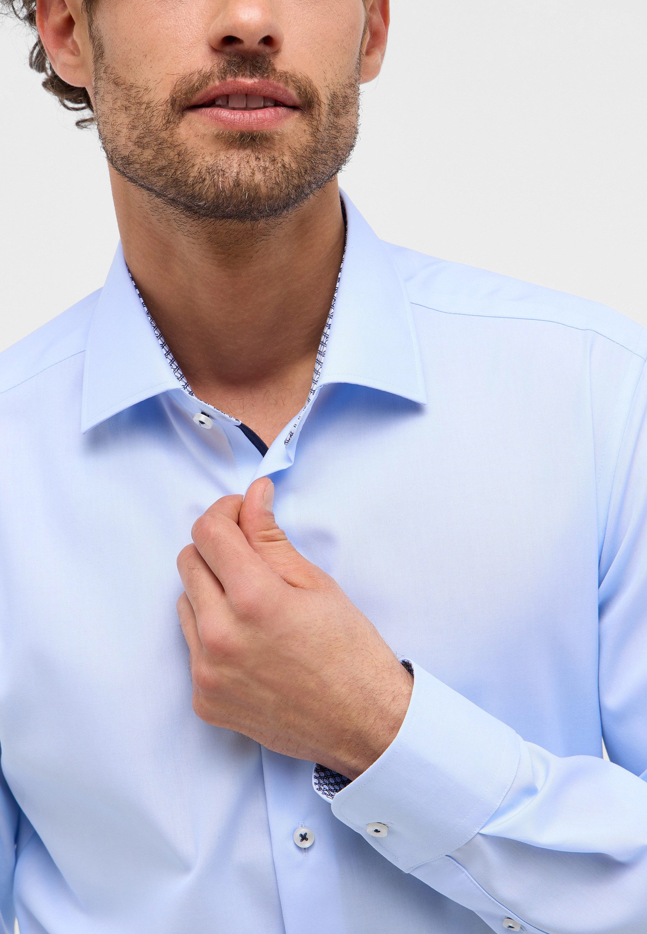 Eterna Overhemd met lange mouwen Slim fit NON IRON (strijkvrij)