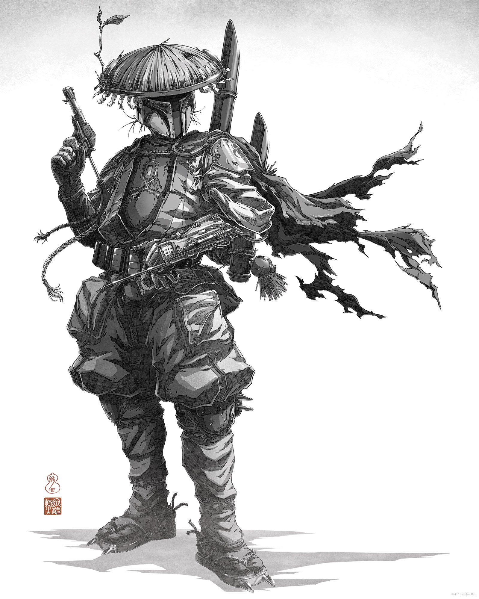 Komar Artprint Star Wars Vision Samurai Bounty Hunter 40 x 60 cm (breedte x hoogte) - kinderkamer, decoratie (1 stuk)