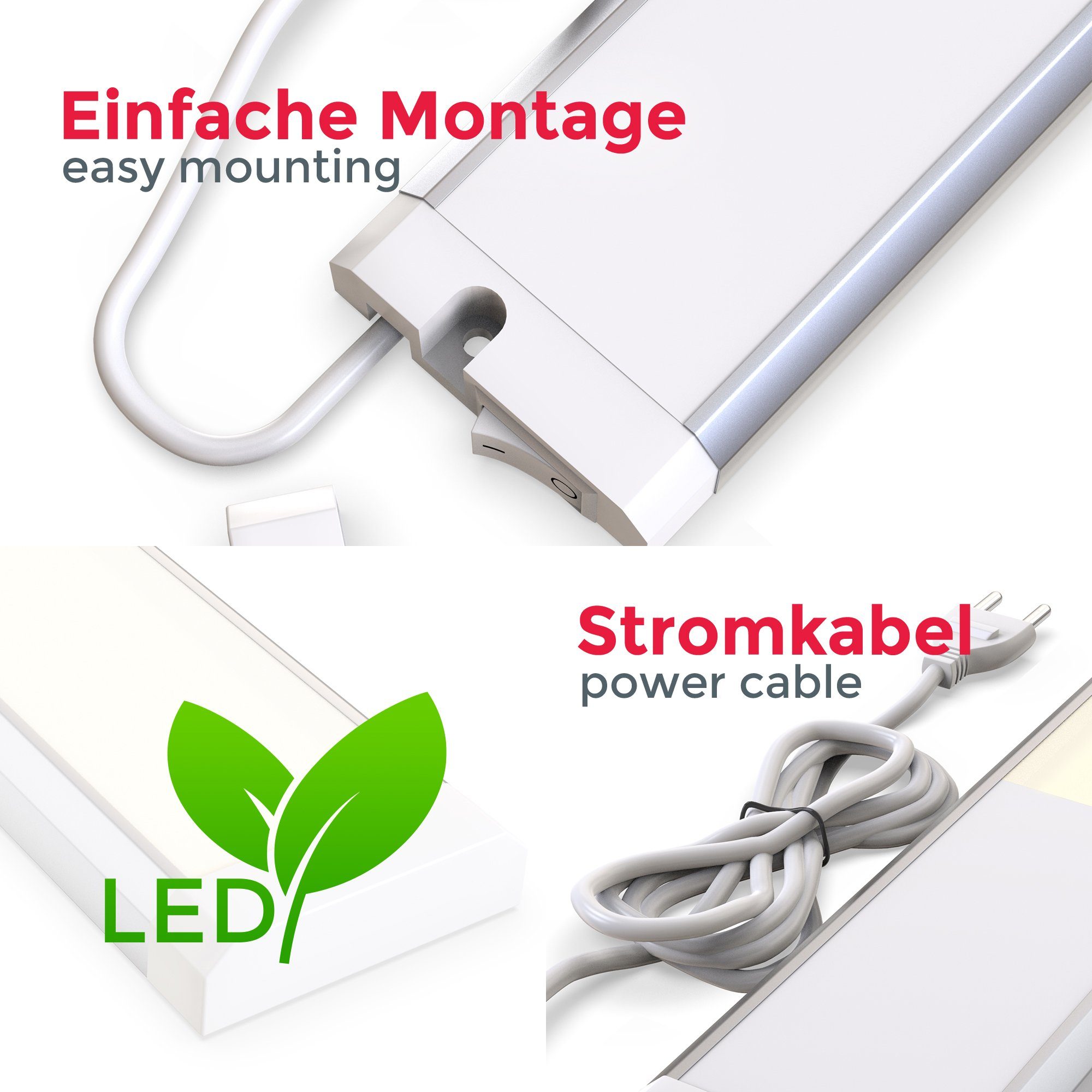B.K.Licht LED lichtstrip LED onderbouwlamp lichtstrip keukenlamp verlichting incl. 10W