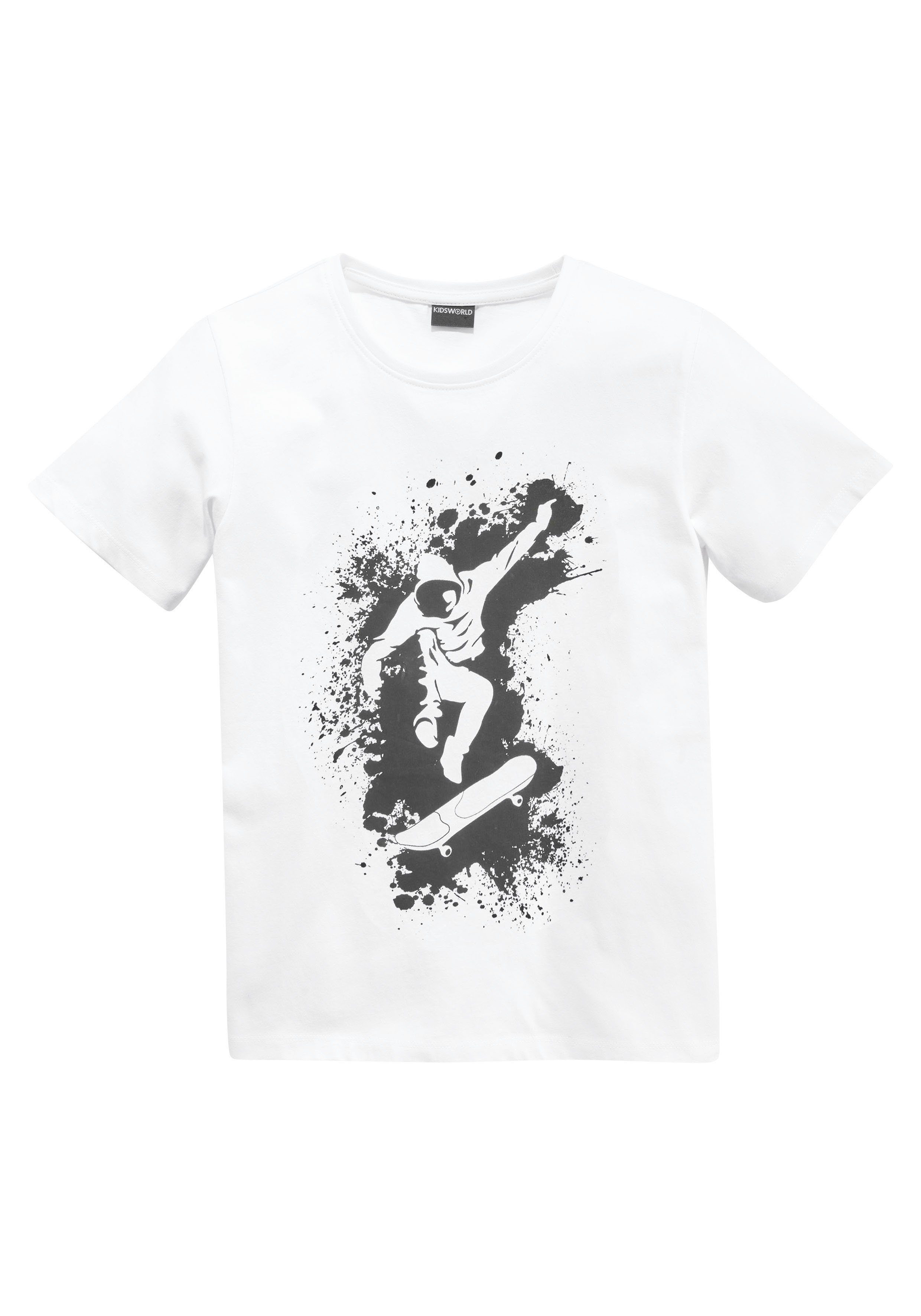 KIDSWORLD T-shirt Met coole SKATER-print Korte mouwen, basic pasvorm, bedrukt, ronde hals
