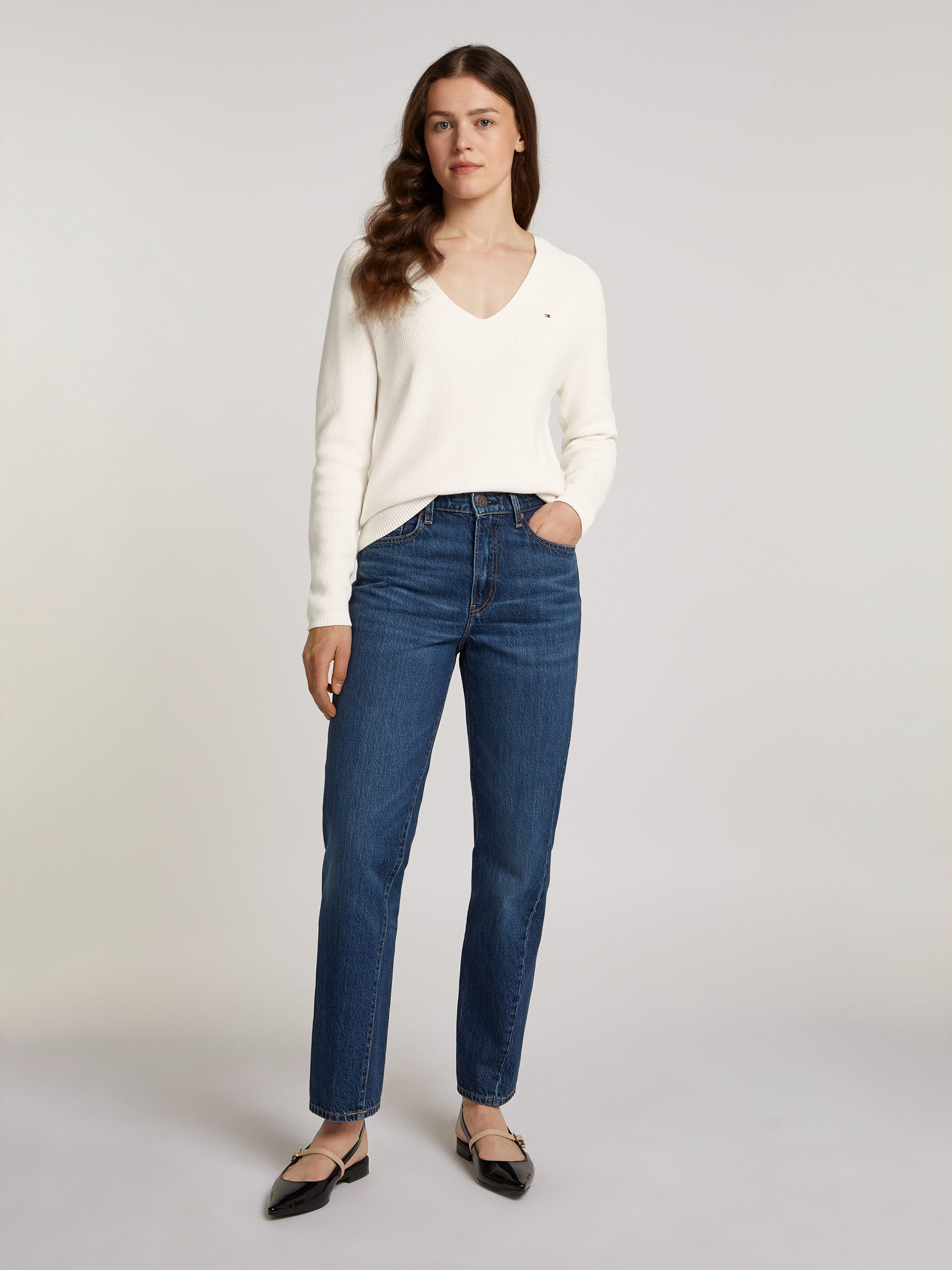 Tommy Hilfiger Gebreide trui CO CARDI STITCH V-NK LS