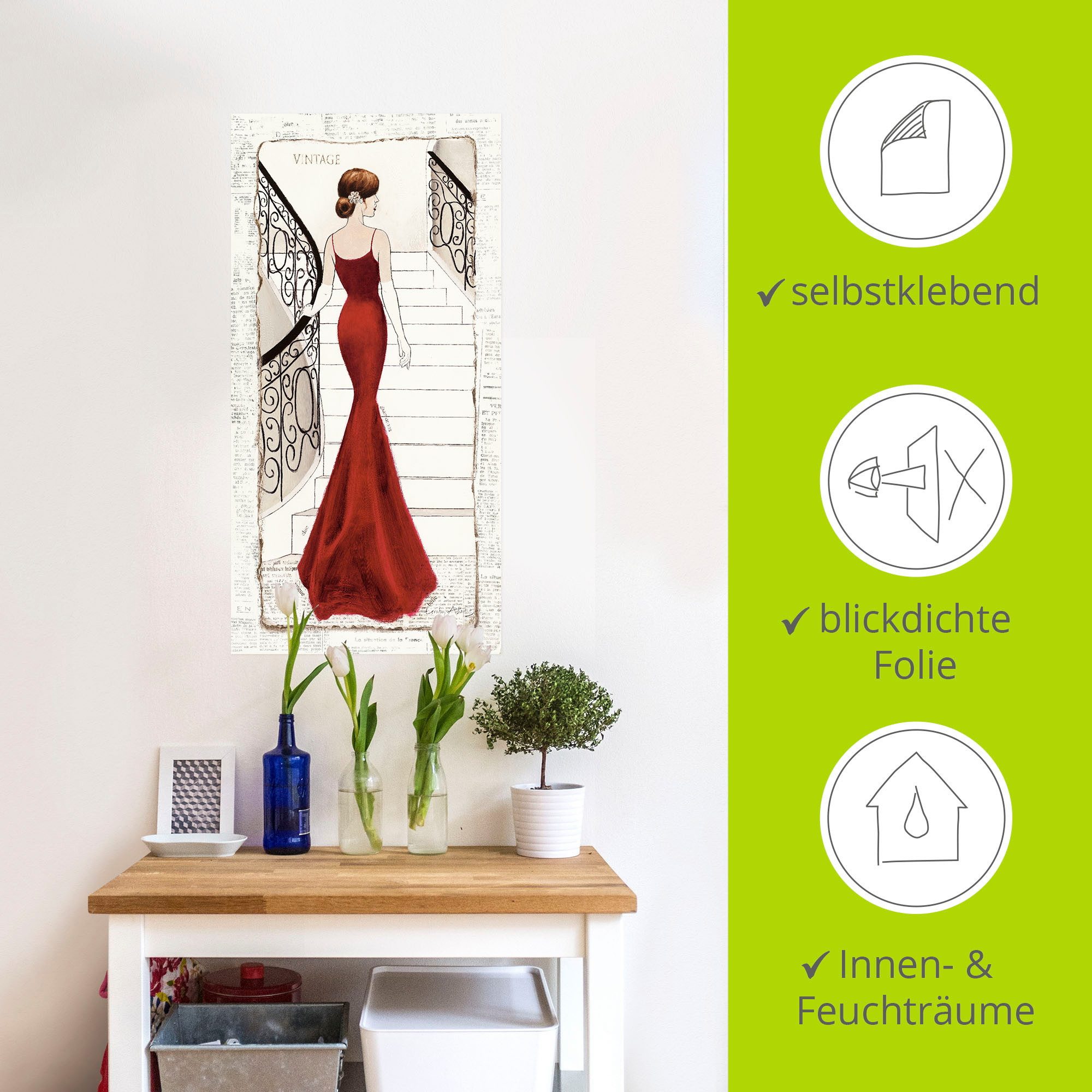Artland Artprint De mooie in rood als artprint op linnen, poster, muursticker in verschillende maten