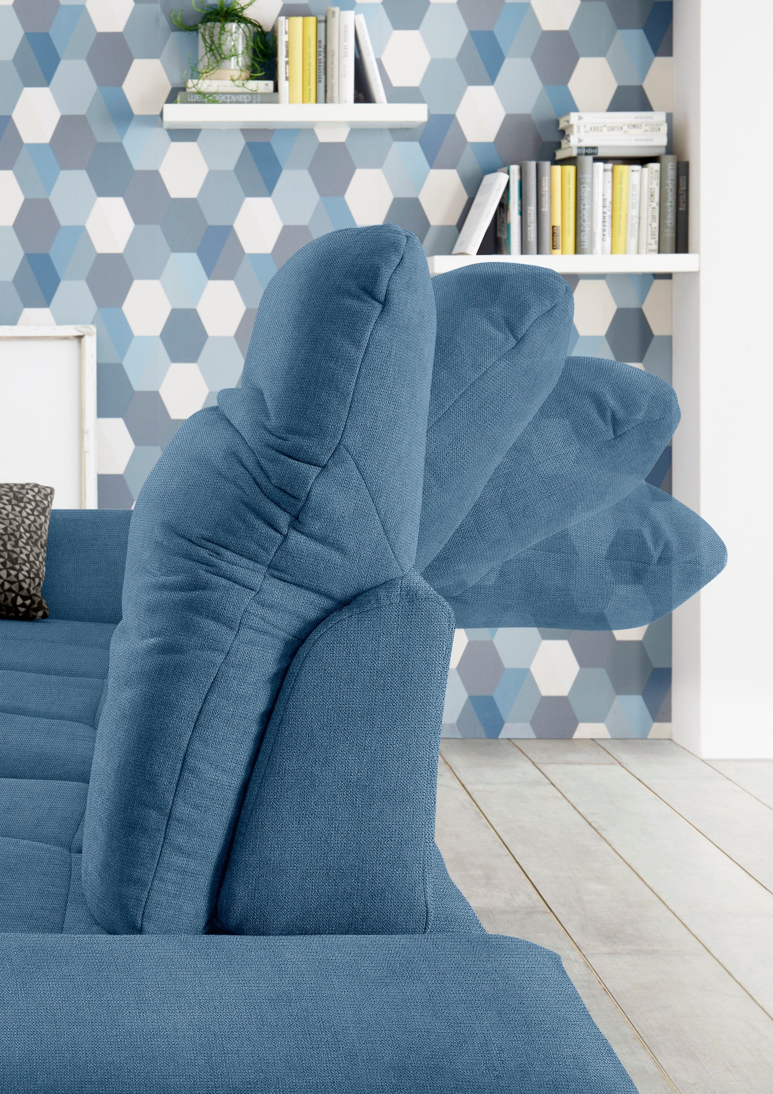 set one by Musterring Zithoek SO 4100 comfortabele pocketvering, incl. hoofdeindeverstelling