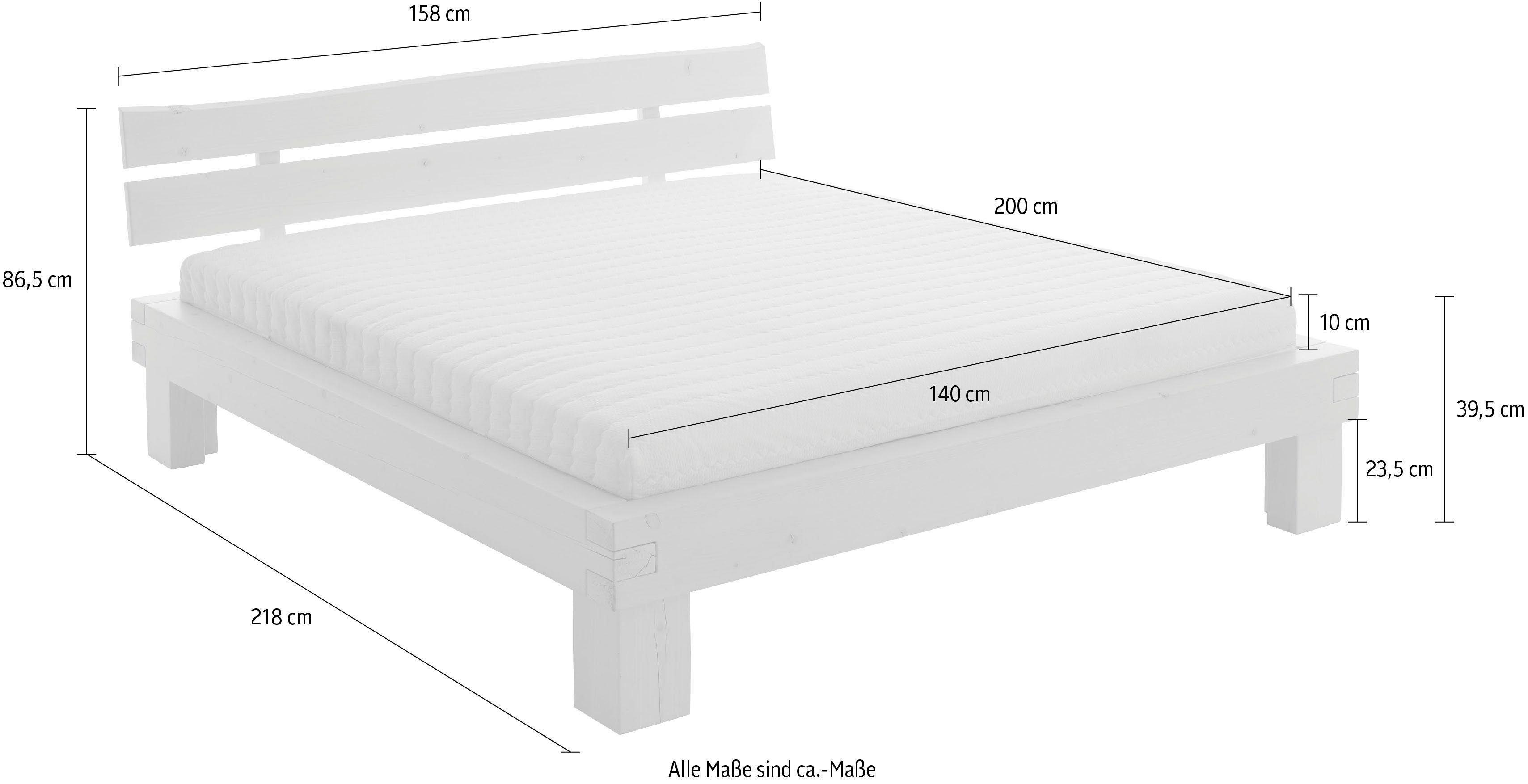 Relita Futonbed Bellmund gemaakt van massief vuren in white wash met natuurlijke houtnerf