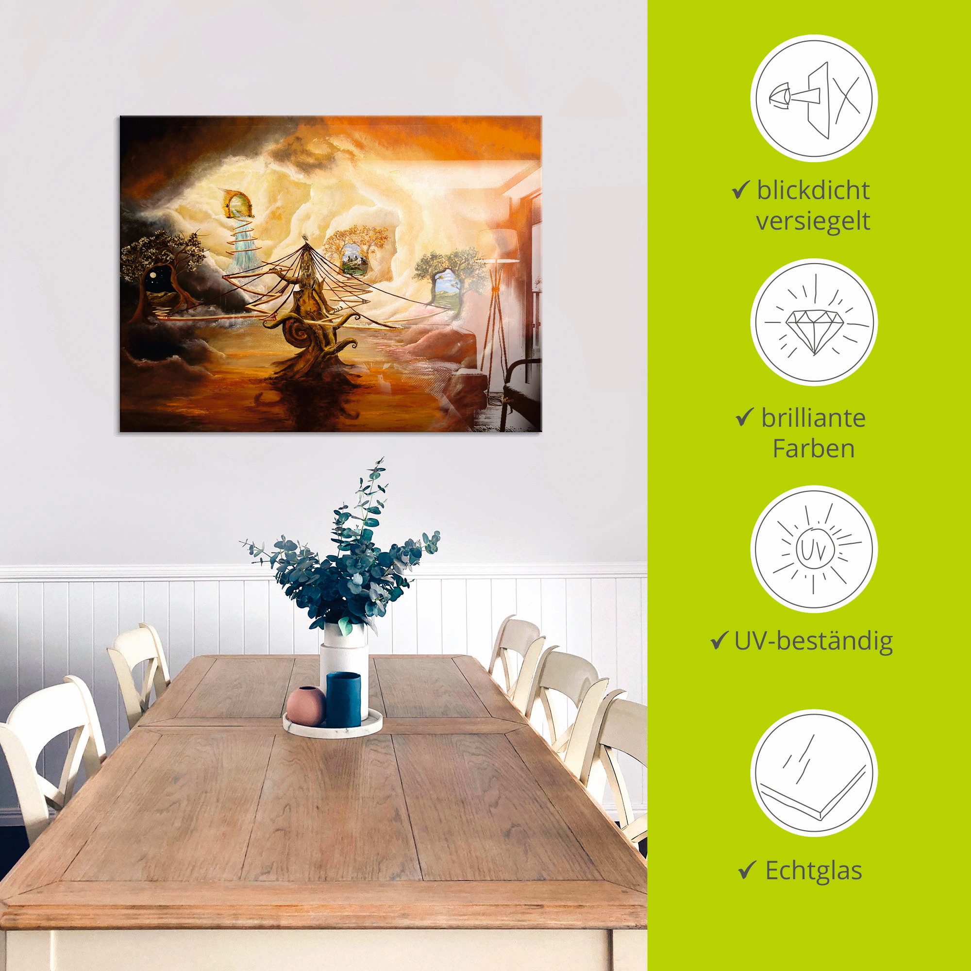 Artland Print op glas Gemaskeerde wegen in verschillende maten