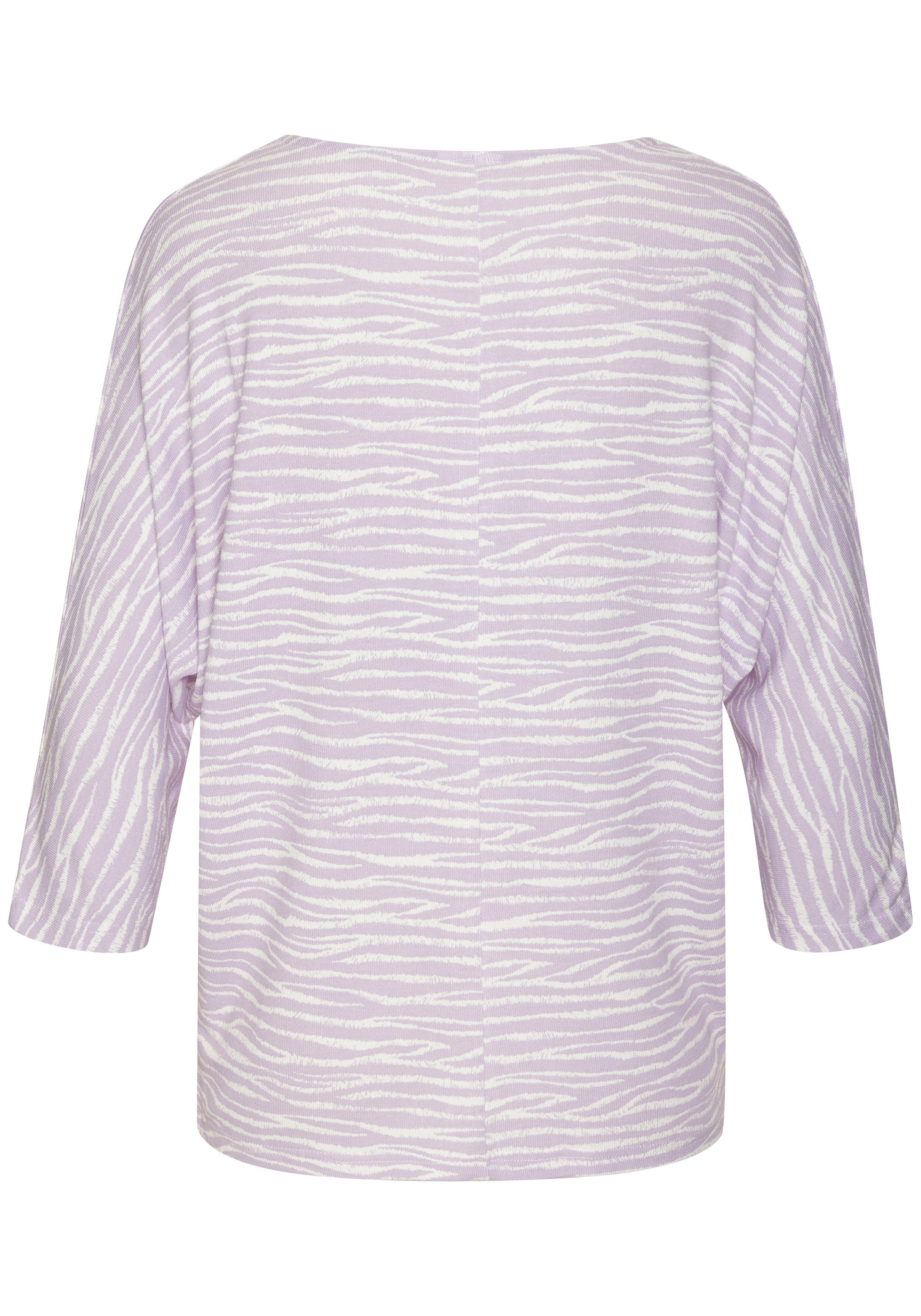 Lascana Shirt met 3/4 mouwen Met modieus zebra-patroon