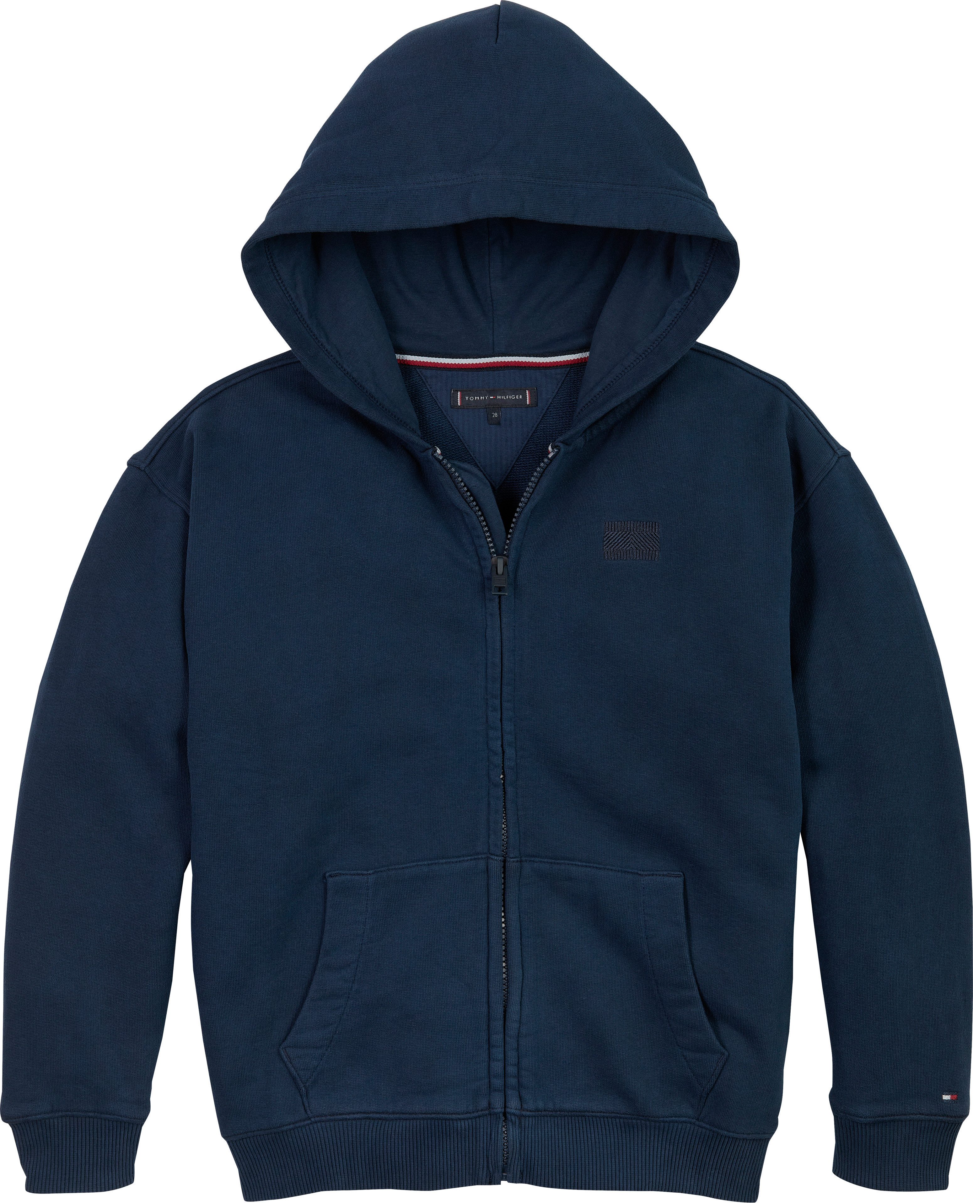 Tommy Hilfiger Capuchonsweatvest TONAL FLAG EMB ZIP HOODIE voor kinderen tot 16 jaar, met capuchon