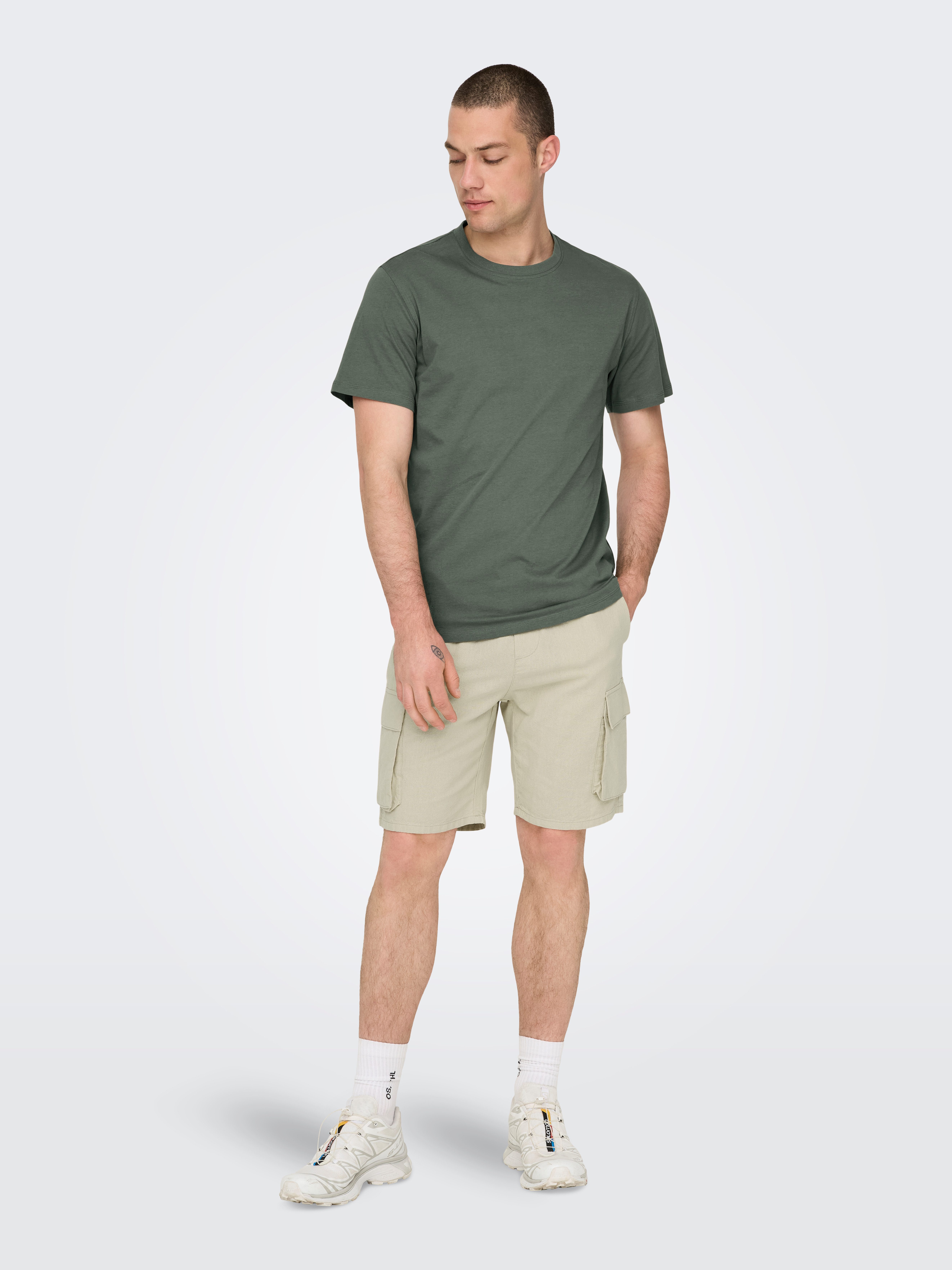 ONLY & SONS Shirt met ronde hals ONSMAX LIFE REG SS STITCH TEE