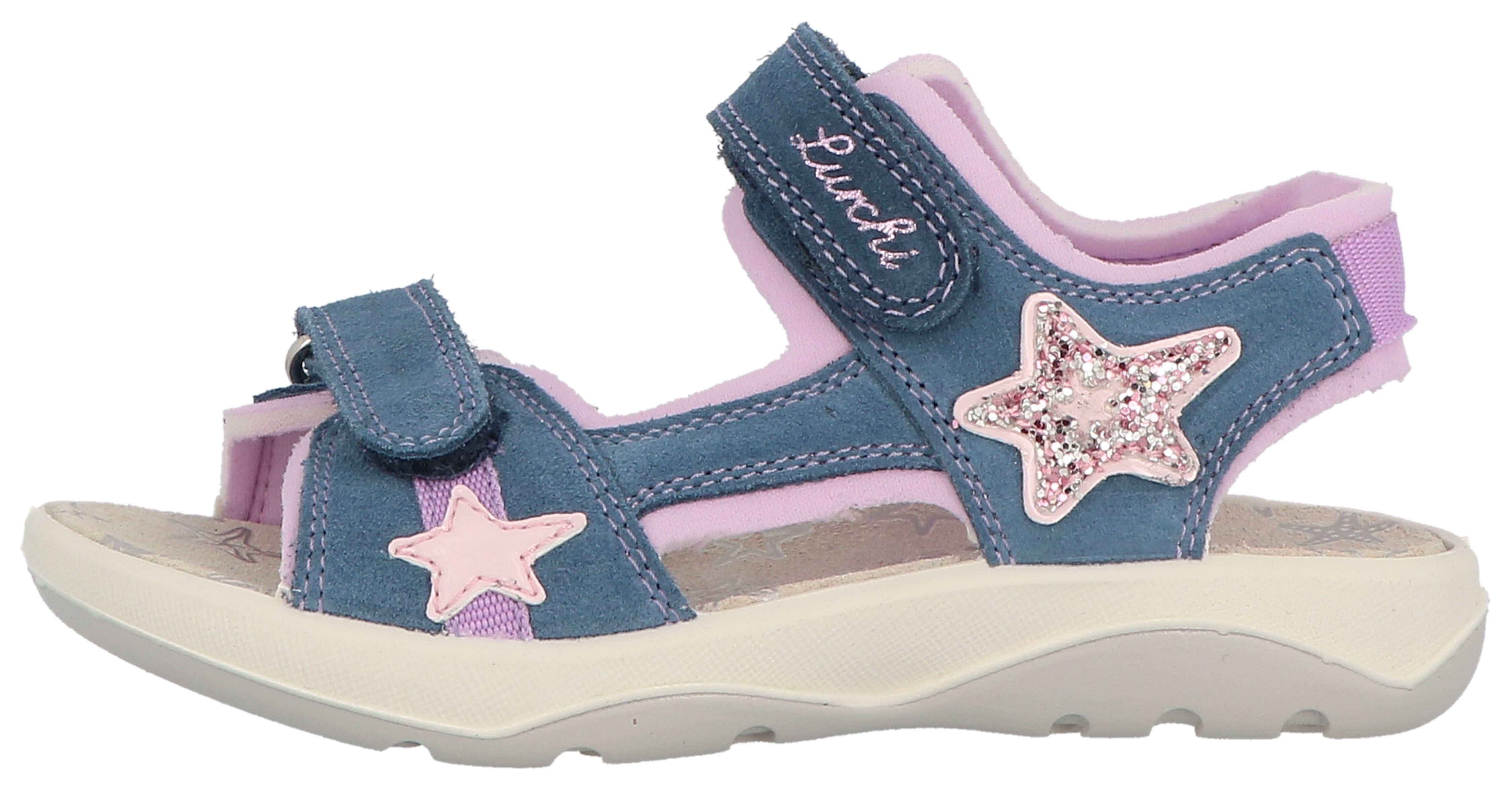 Lurchi Sandalen Filia , klittenbandschoen met sterren, maat sjabloon om te downloaden