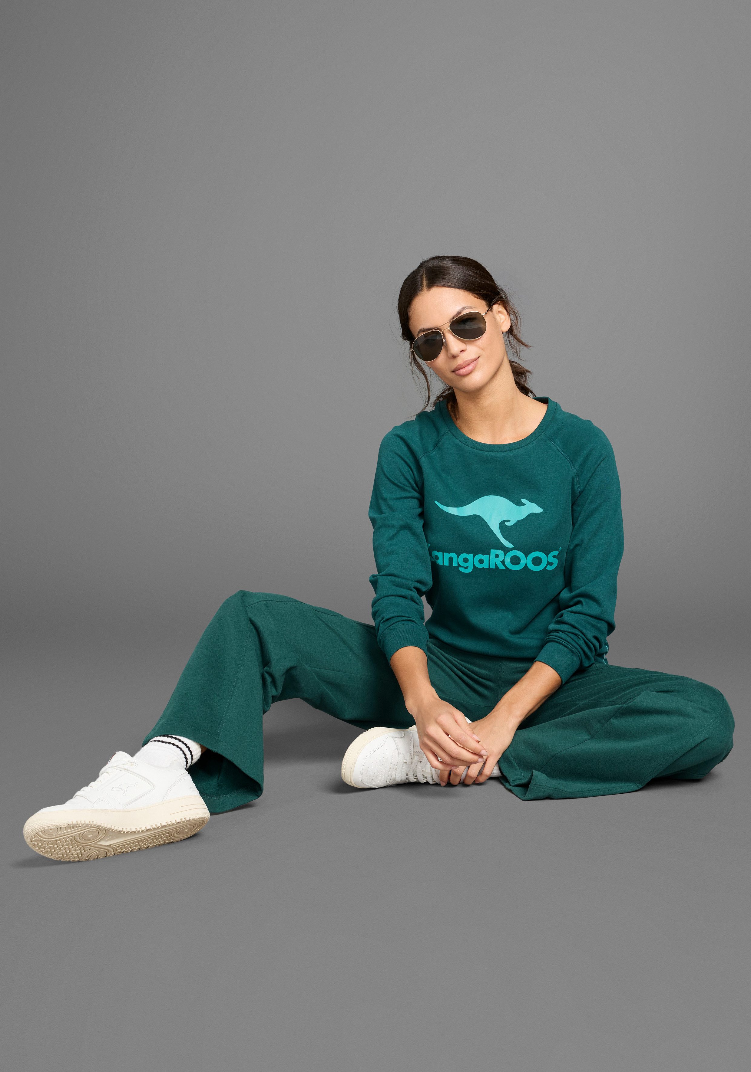KangaROOS Sweatshirt Lange mouwen, figuurvolgende snit, met print, ronde hals