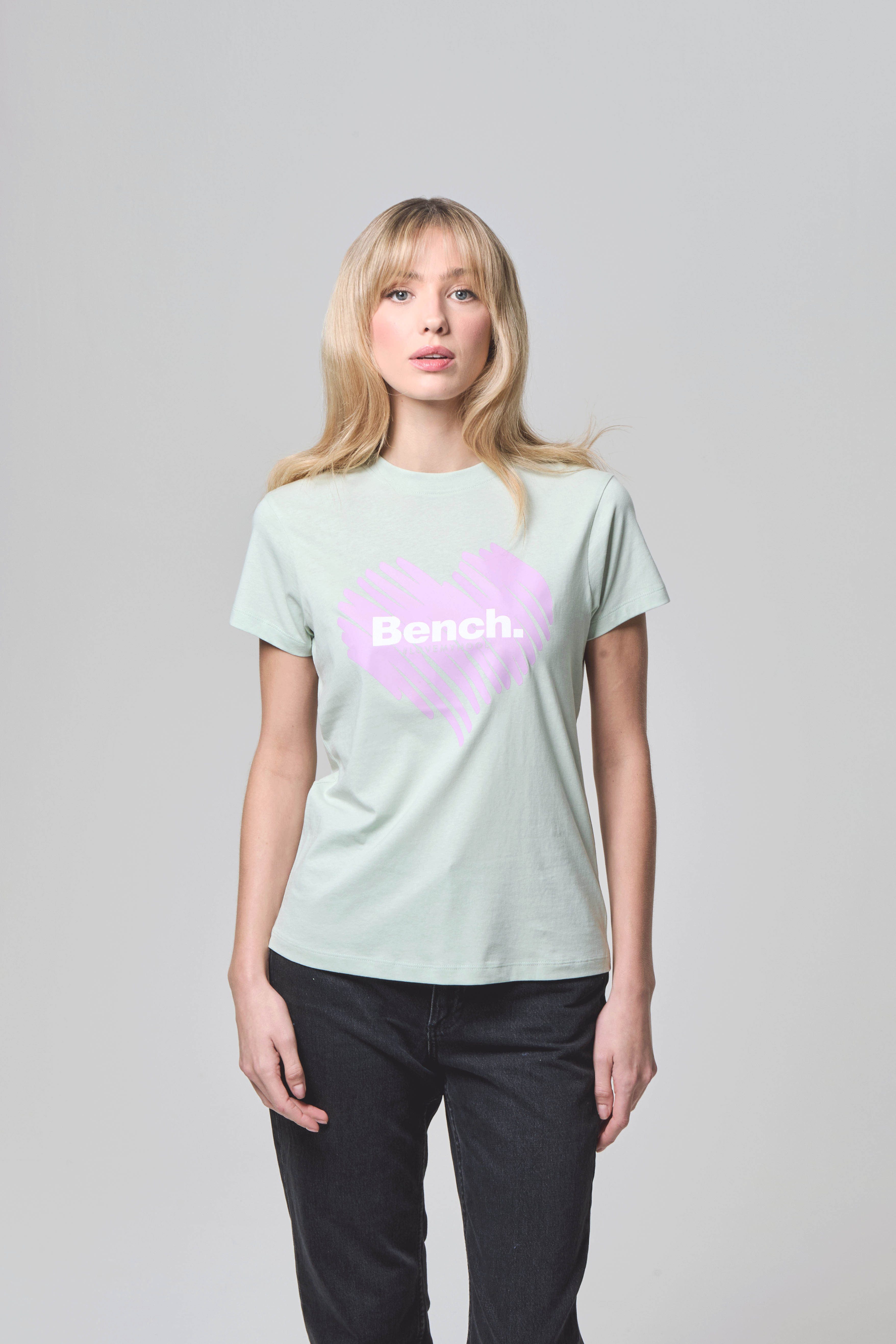Bench. Shirt met ronde hals MIAO dames shirts met ronde hals maat 40 groen