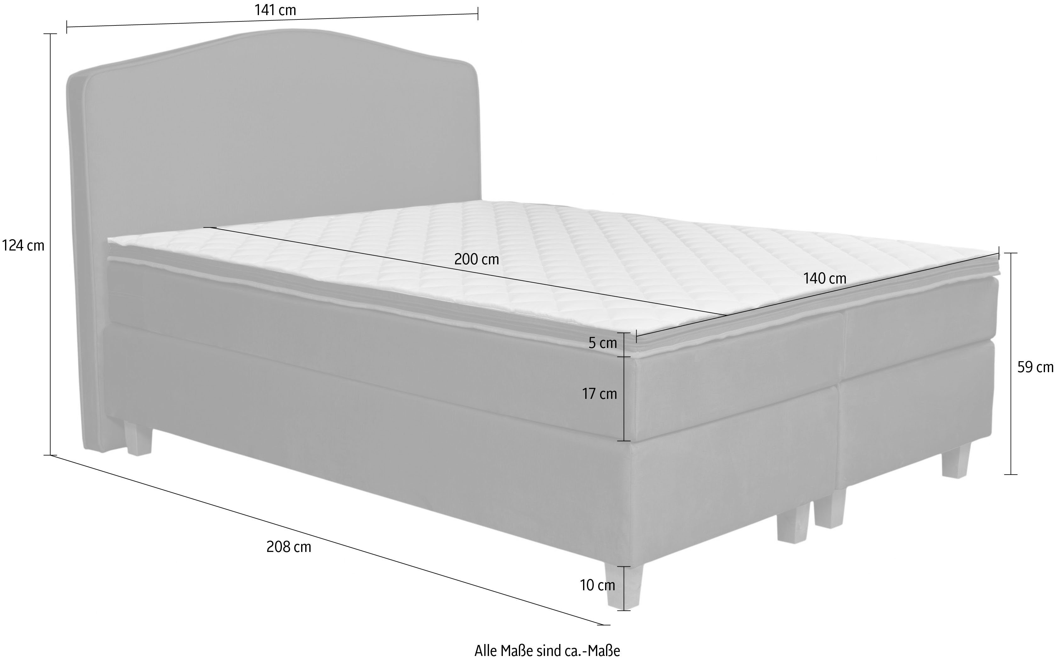 INOSIGN Boxspring Jalma Poten van massief berkenhout, incl. topmatras