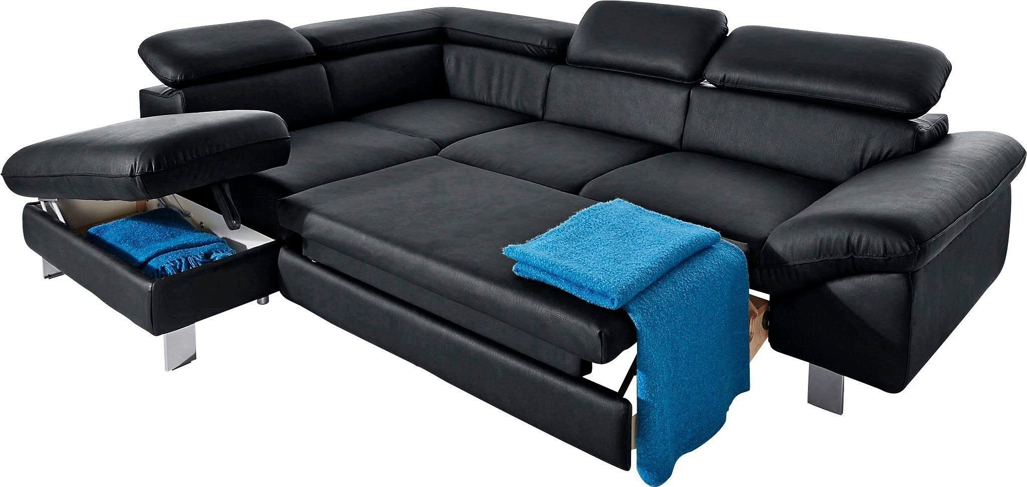 COTTA Zithoek Driver L-vorm Set bestaande uit: hoekbank met hoofdverstelling & hocker (set)