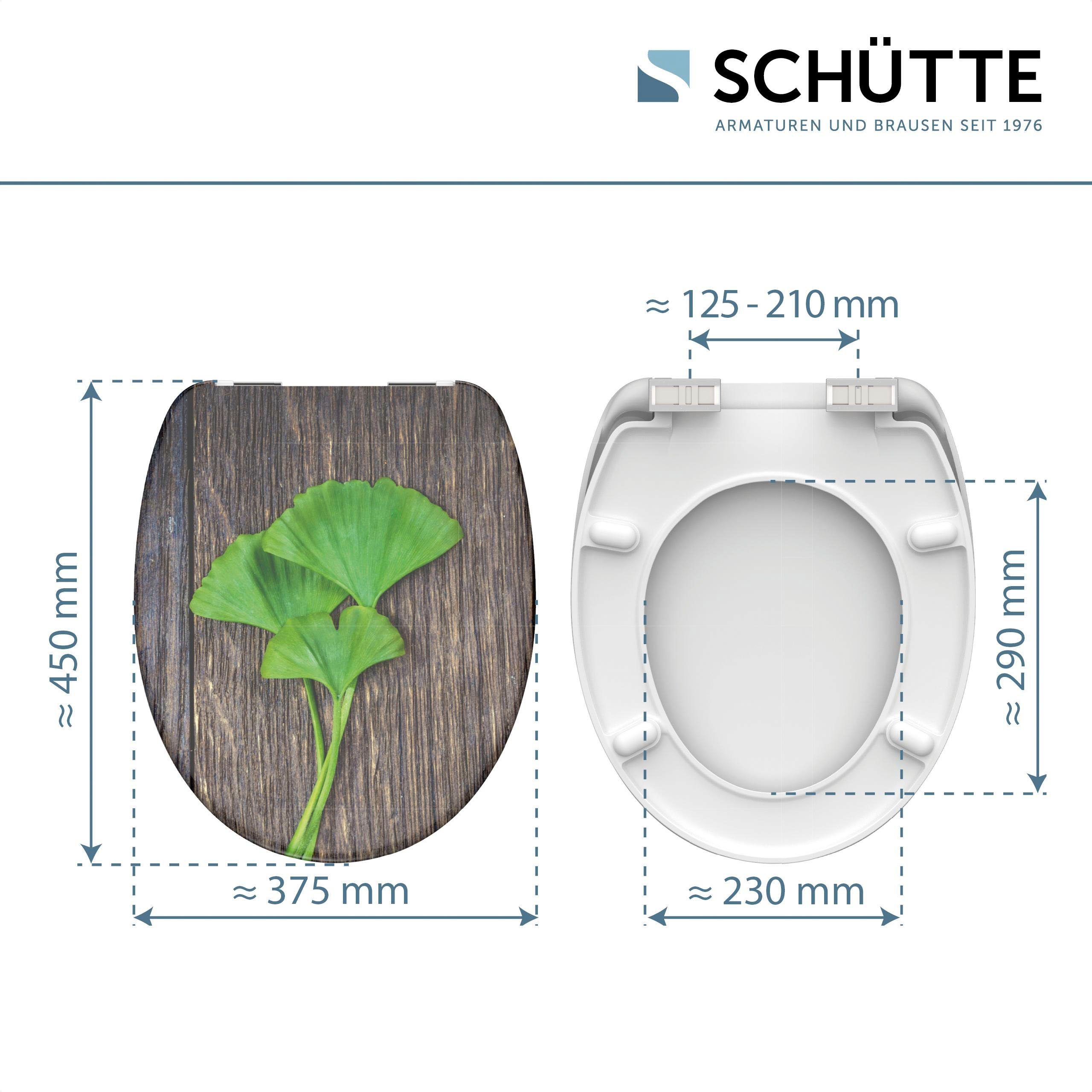 Schütte Toiletzitting Gingko & Wood Duroplast, met softclosemechanisme