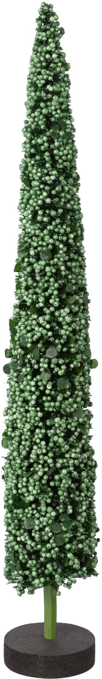 Creativ deco Deco-boom Kerst versiering op hoogwaardige houten basis, met parels versierd, hoogte 38 cm (2 stuks)