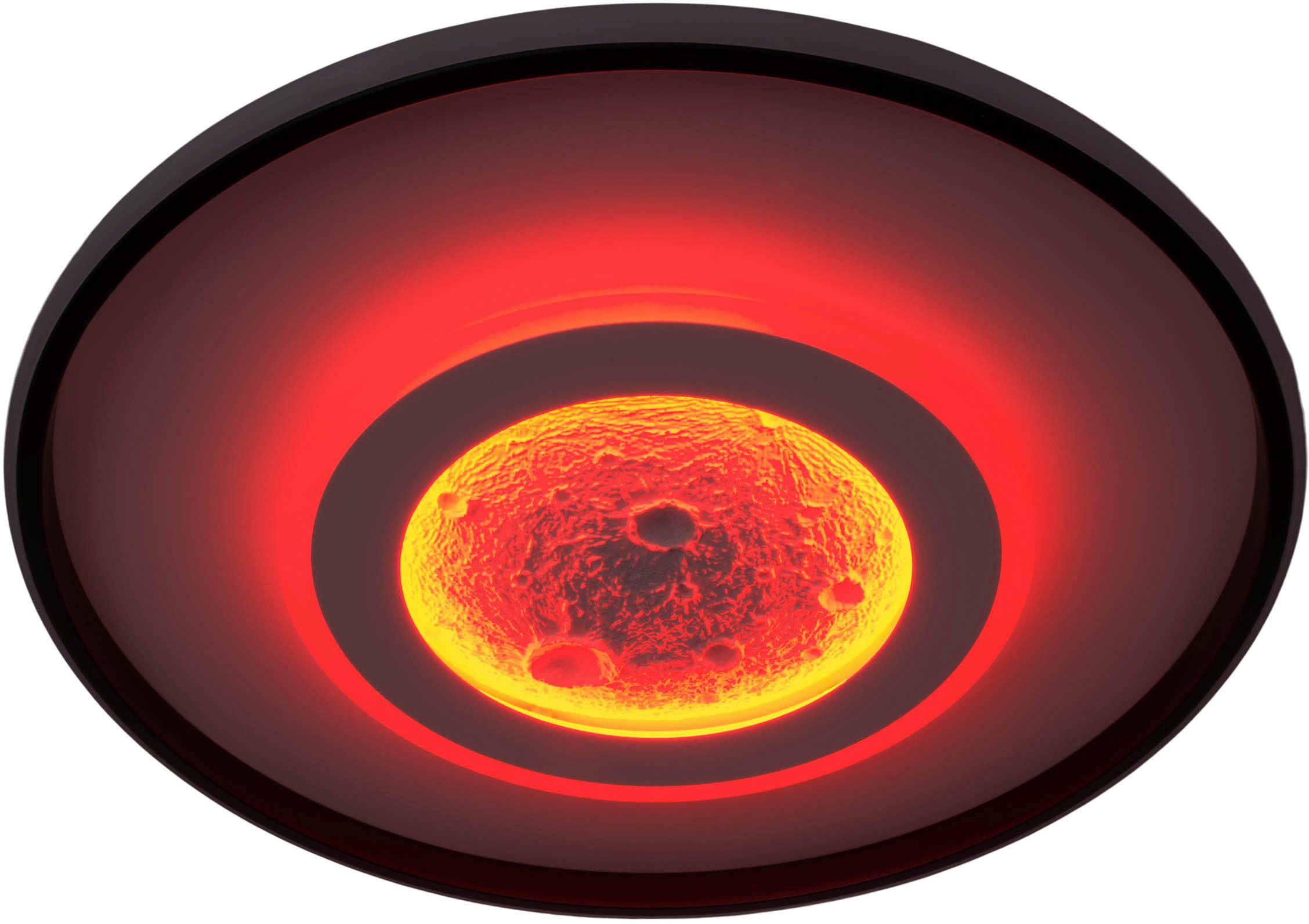 my home Led-plafondlamp Lyra Maan (maanstructuur), incl. CCT, RGB geheugen, nachtlamp, afstandsbediening (1 stuk)