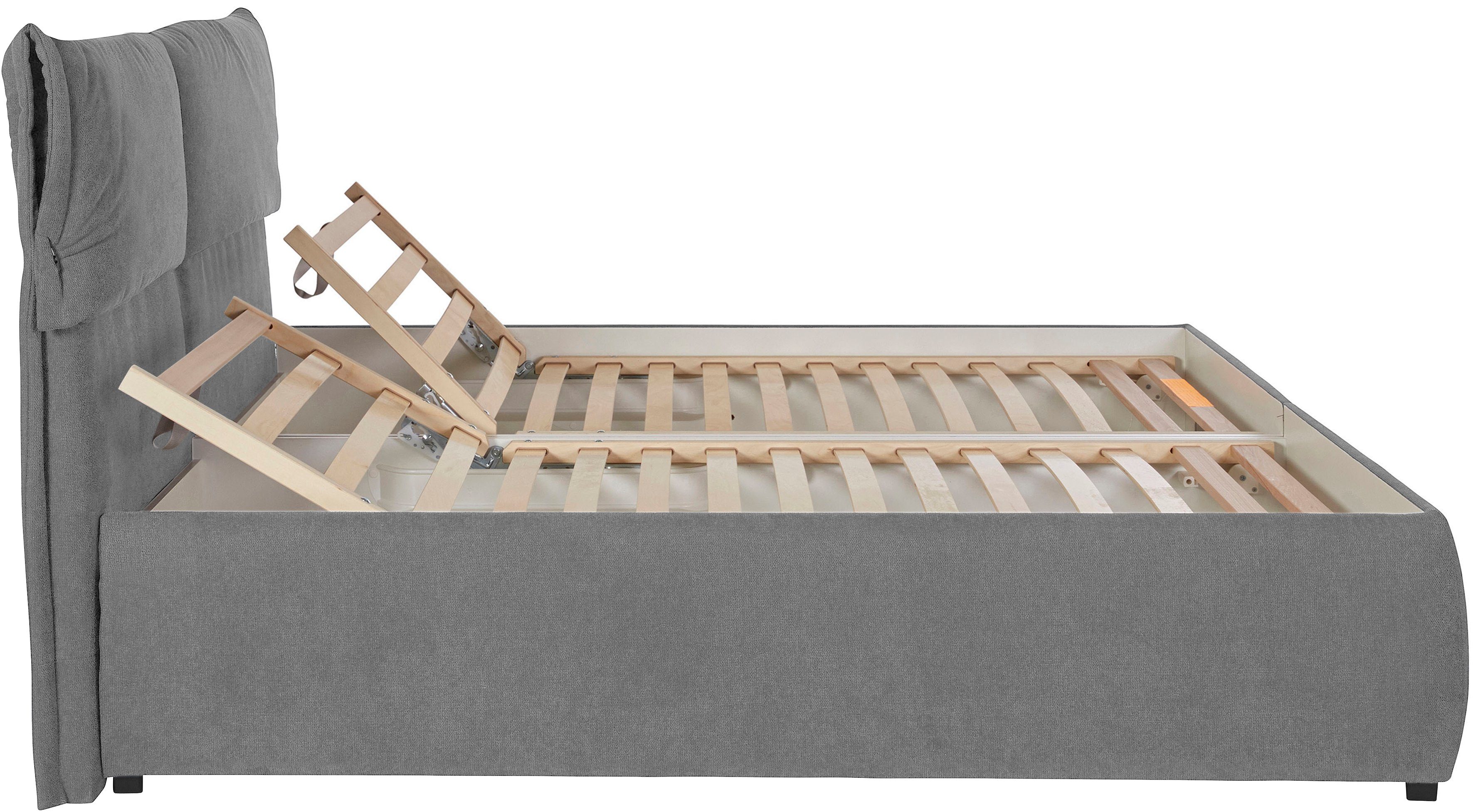 andas Gestoffeerd bed Jenson als bedframe of met 3 matrassoorten en hardheden