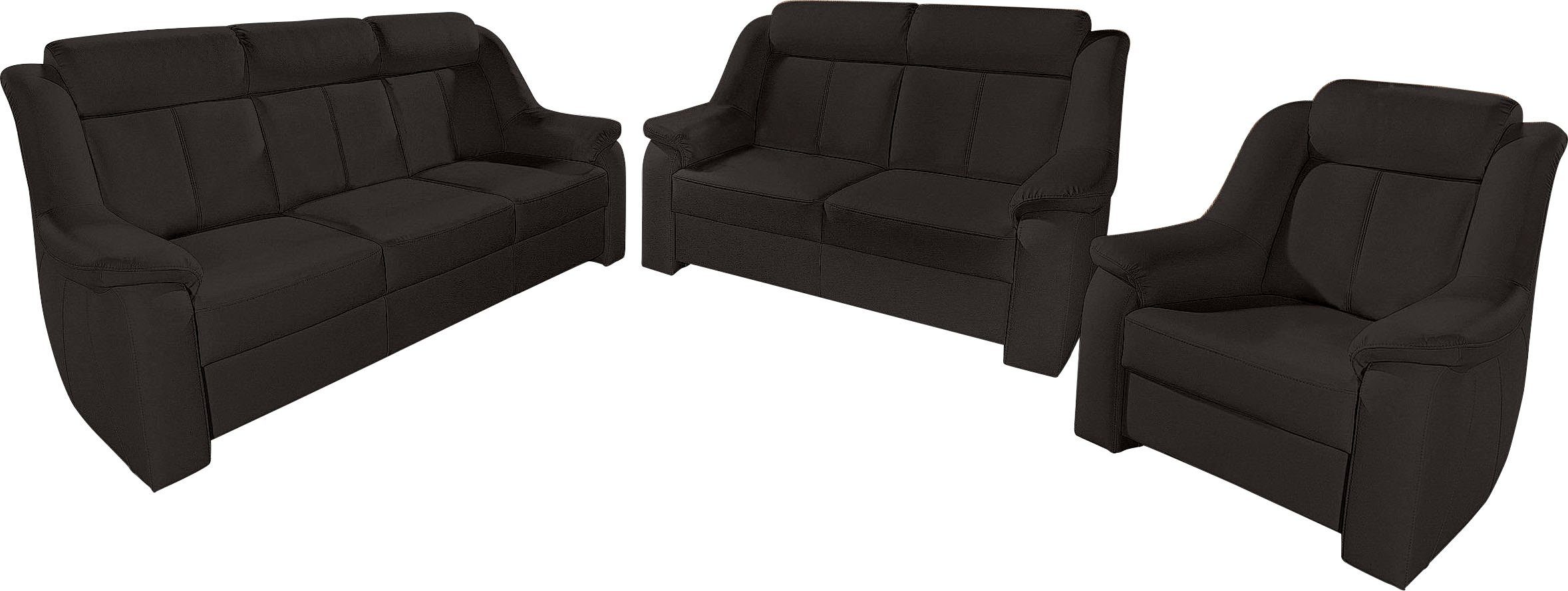 sit&more Zithoek Basel Set, bestaand uit 3-zitsbank + 2-zitsbank + fauteuil