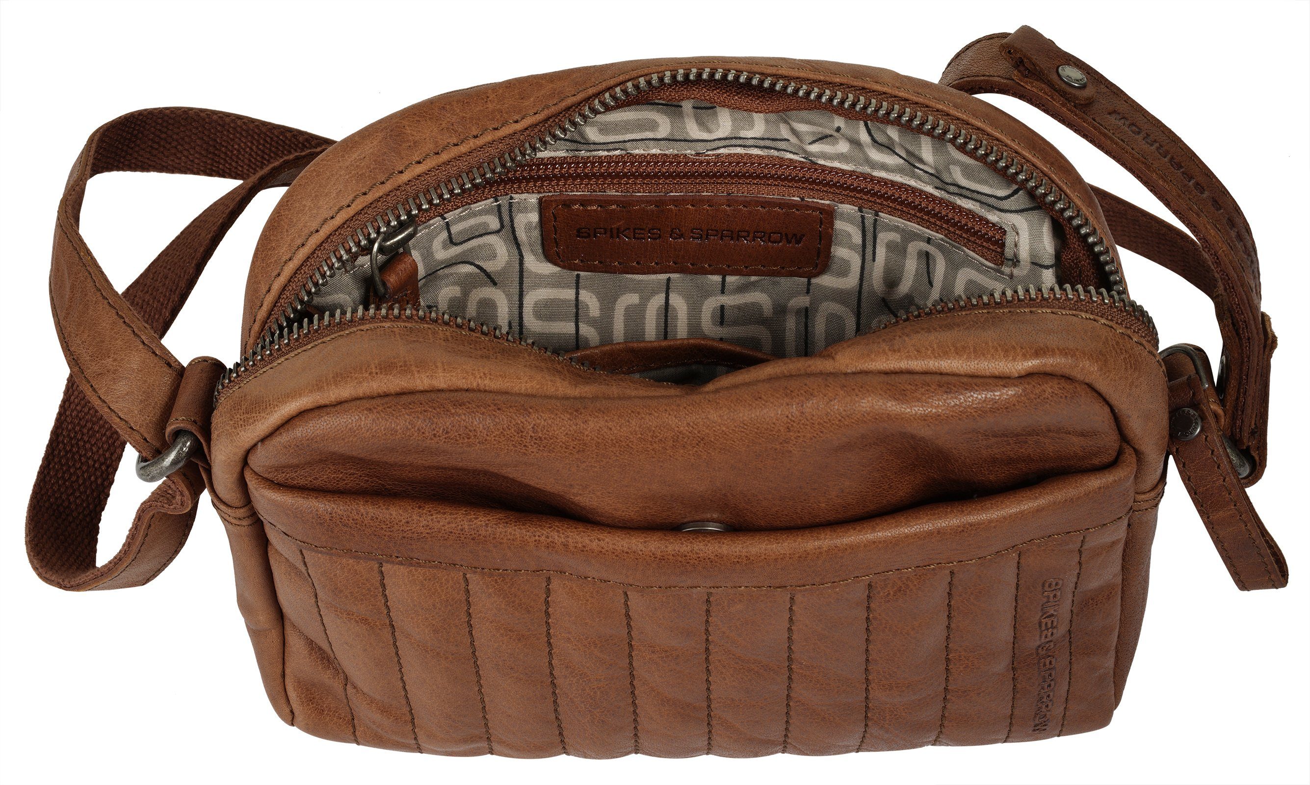 Spikes & Sparrow Schoudertas echt leder