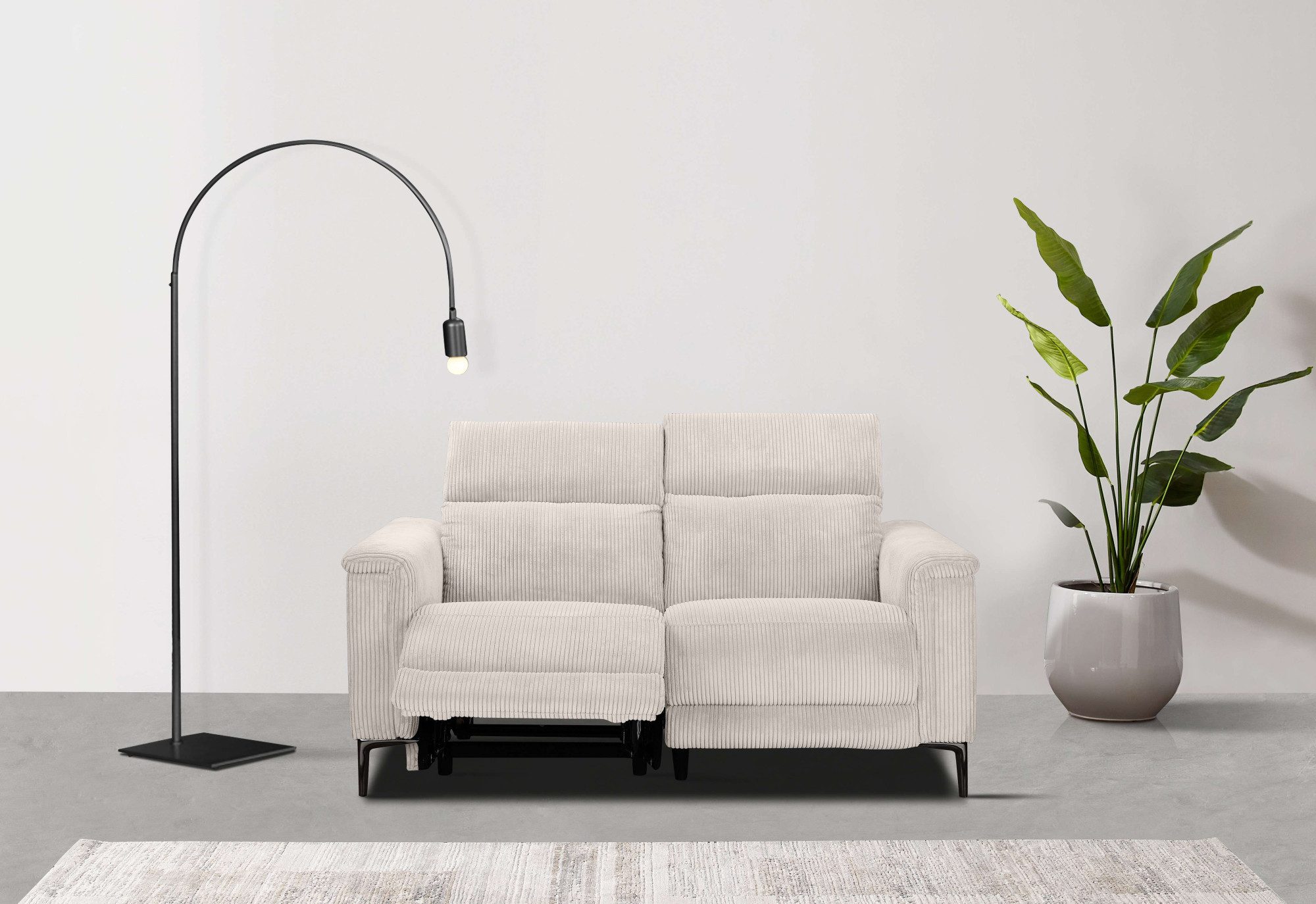 Places of Style 2-zitsbank Lund in Cord, met handmatige of elektrische