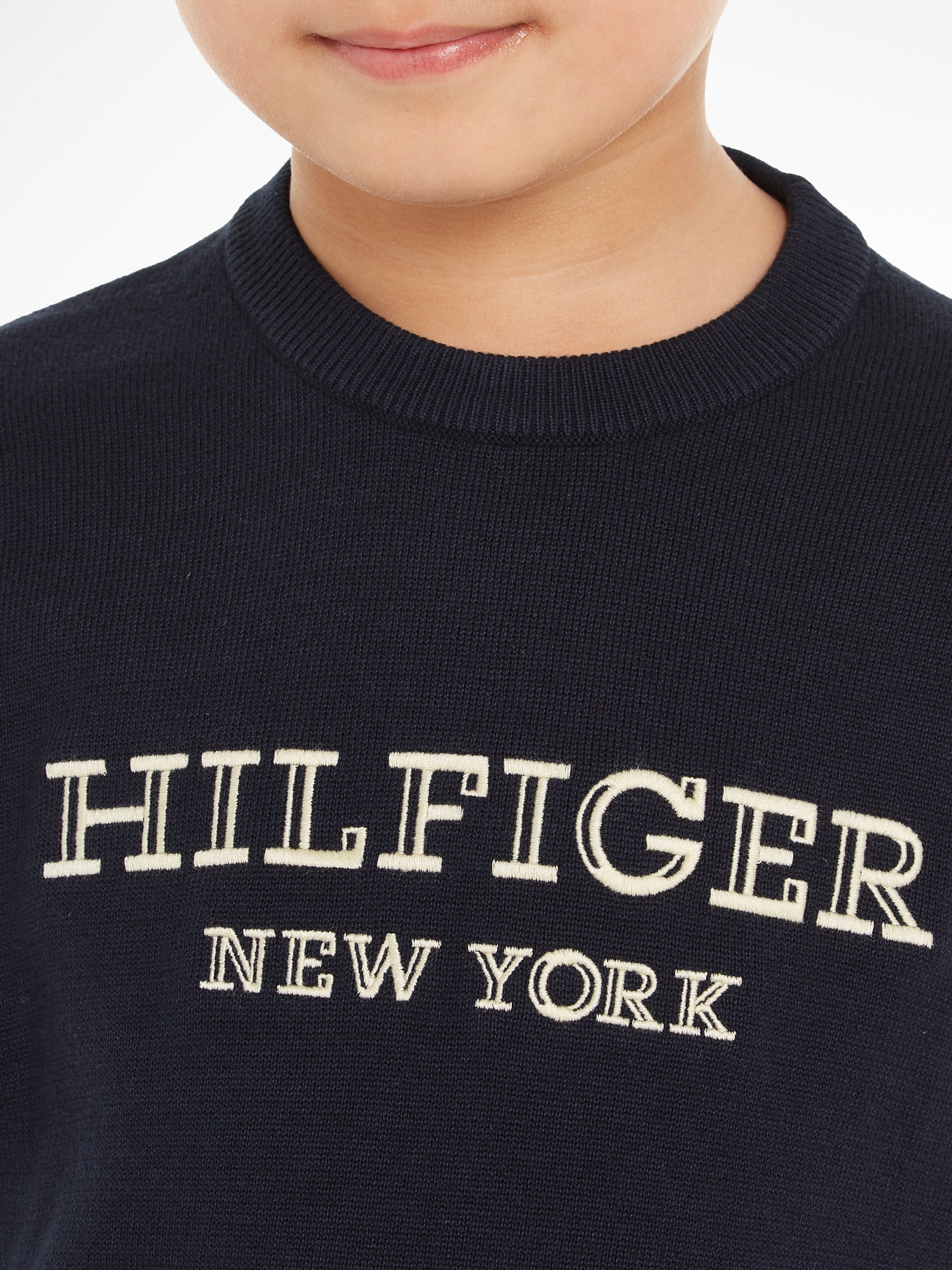 Tommy Hilfiger Gebreide trui MONOTYPE SWEATER met groot logoborduursel