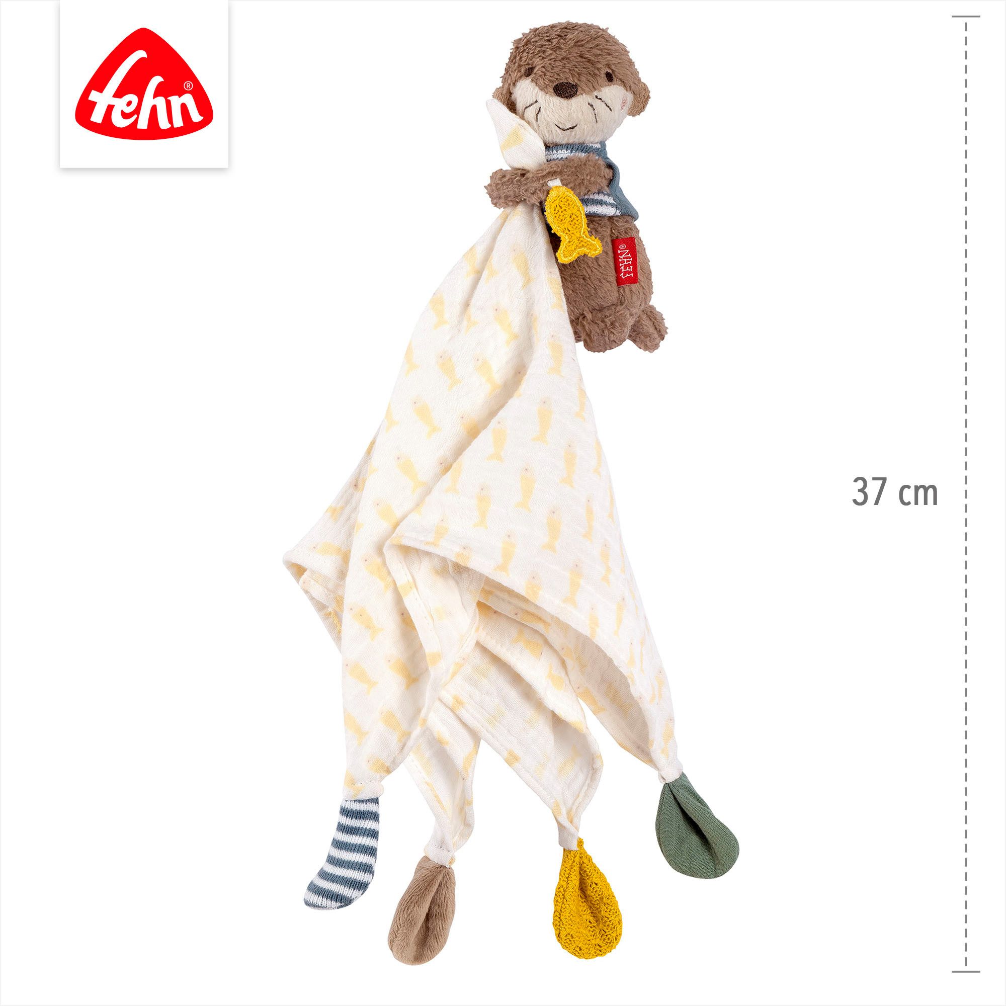 Fehn Knuffeldoek Otter Theo, geboorteset middel (3-delig)