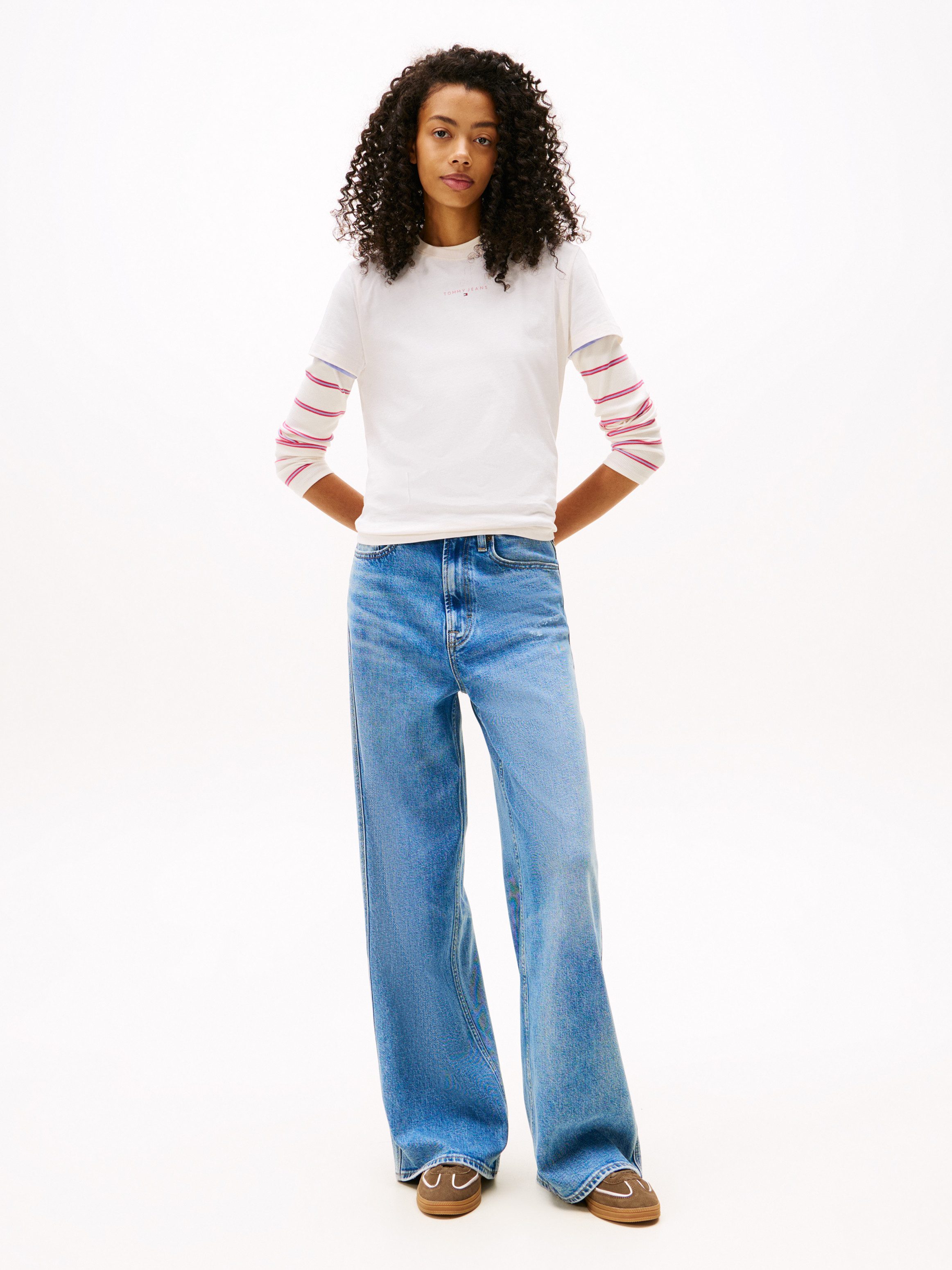TOMMY JEANS Shirt met korte mouwen TJW REG LINEAR SS TEE