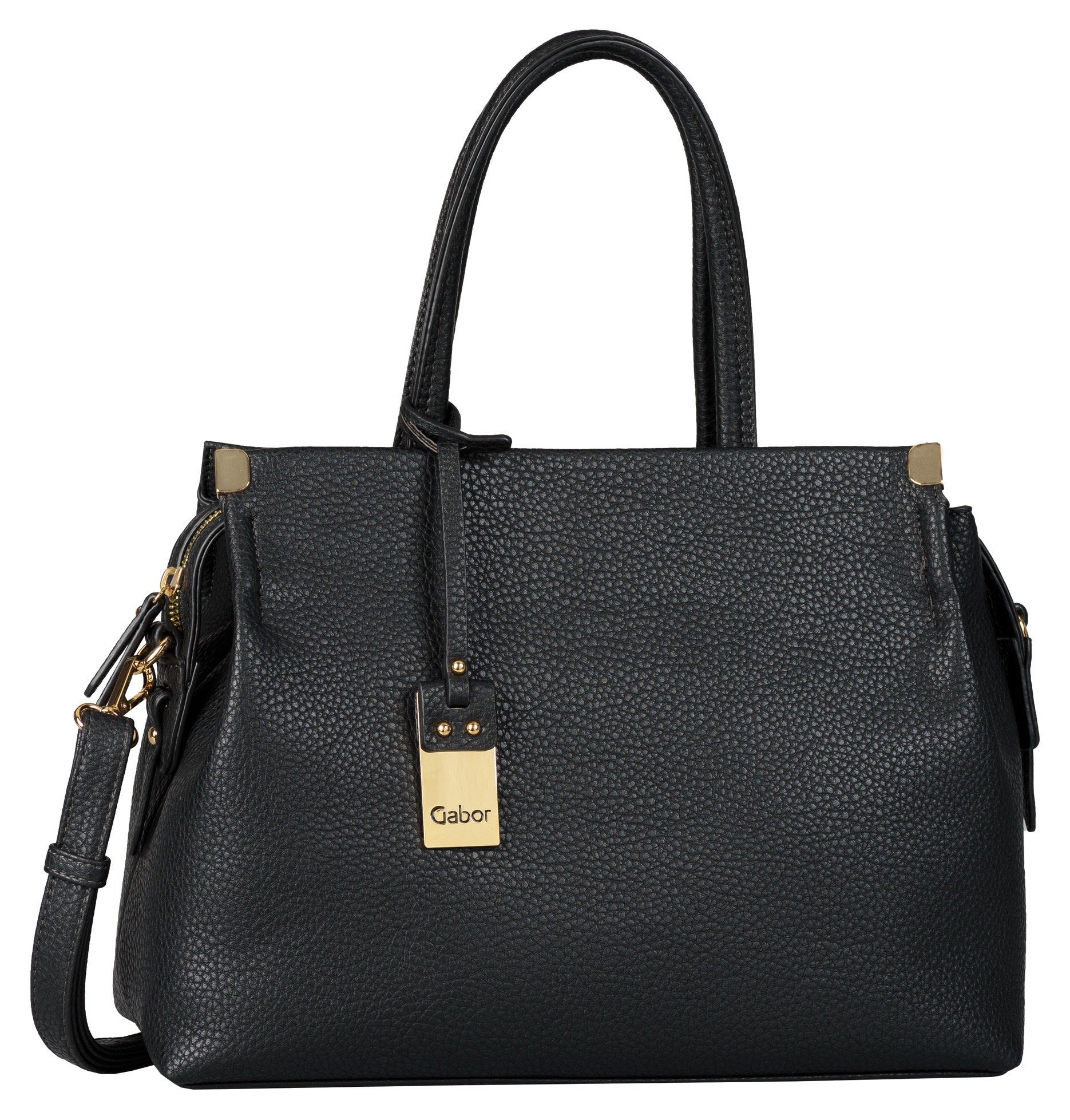 Gabor Shopper Gela genarbde imitatieleer met decoratieve metalen hoeken, hoogwaardig logo