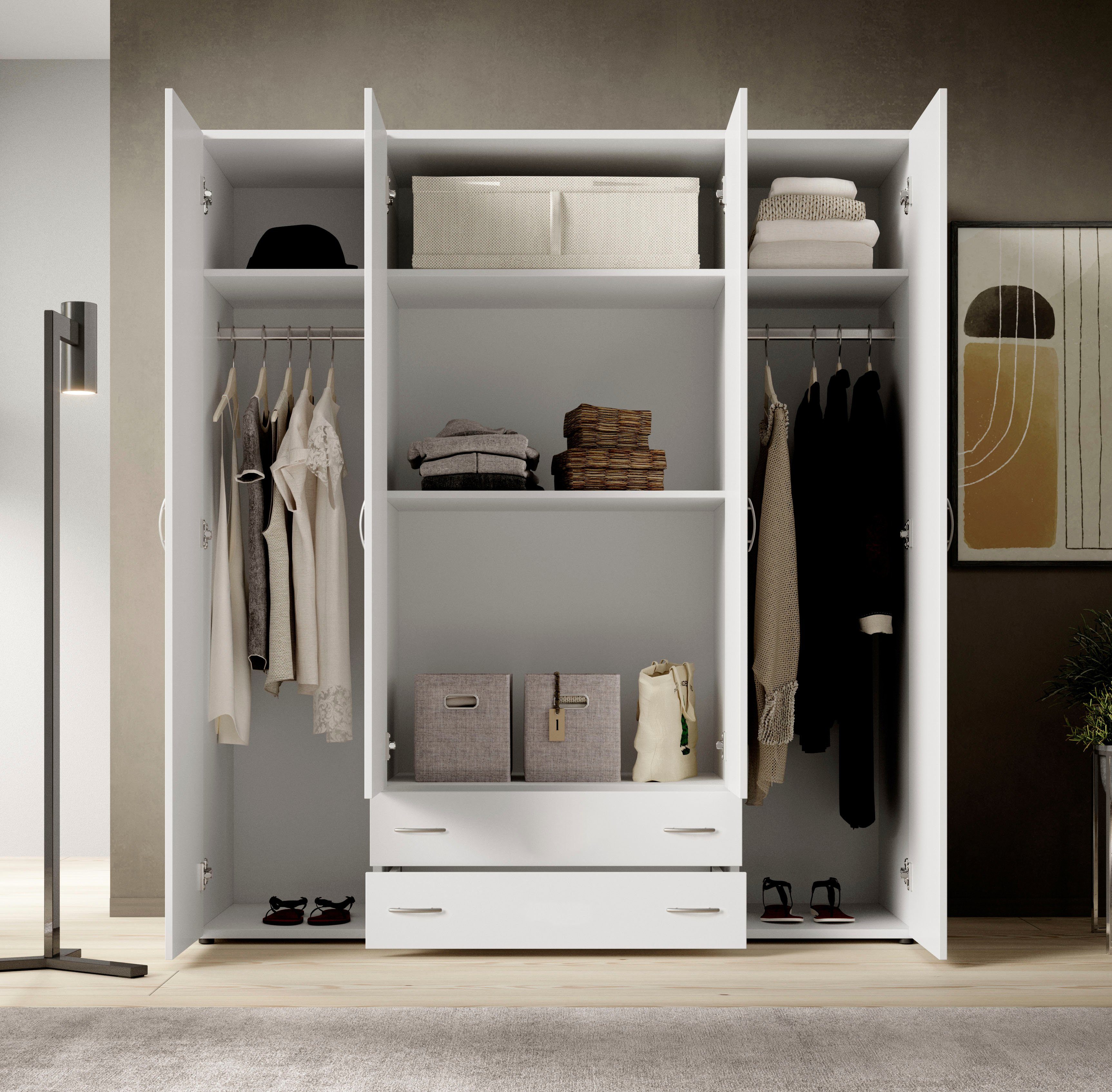 Schlafkontor Draaideurkast Base kledingkast Joe garderobekast waskast bega kast slaapkamer bestseller in 3 breedtes en 2 kleuren