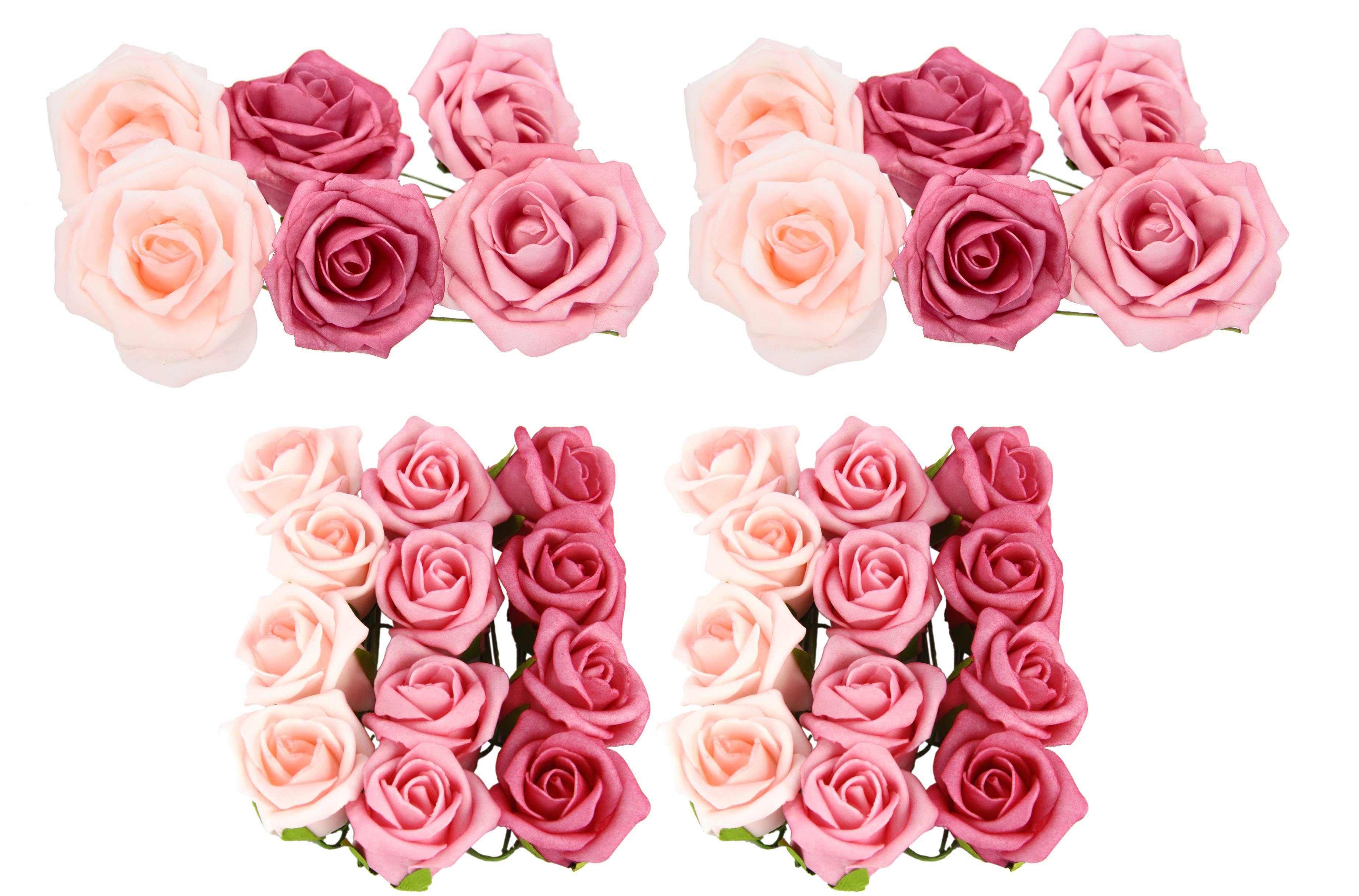 I.GE.A. Kunstbloem Pick Soft-rozen kunstbloemen wit
