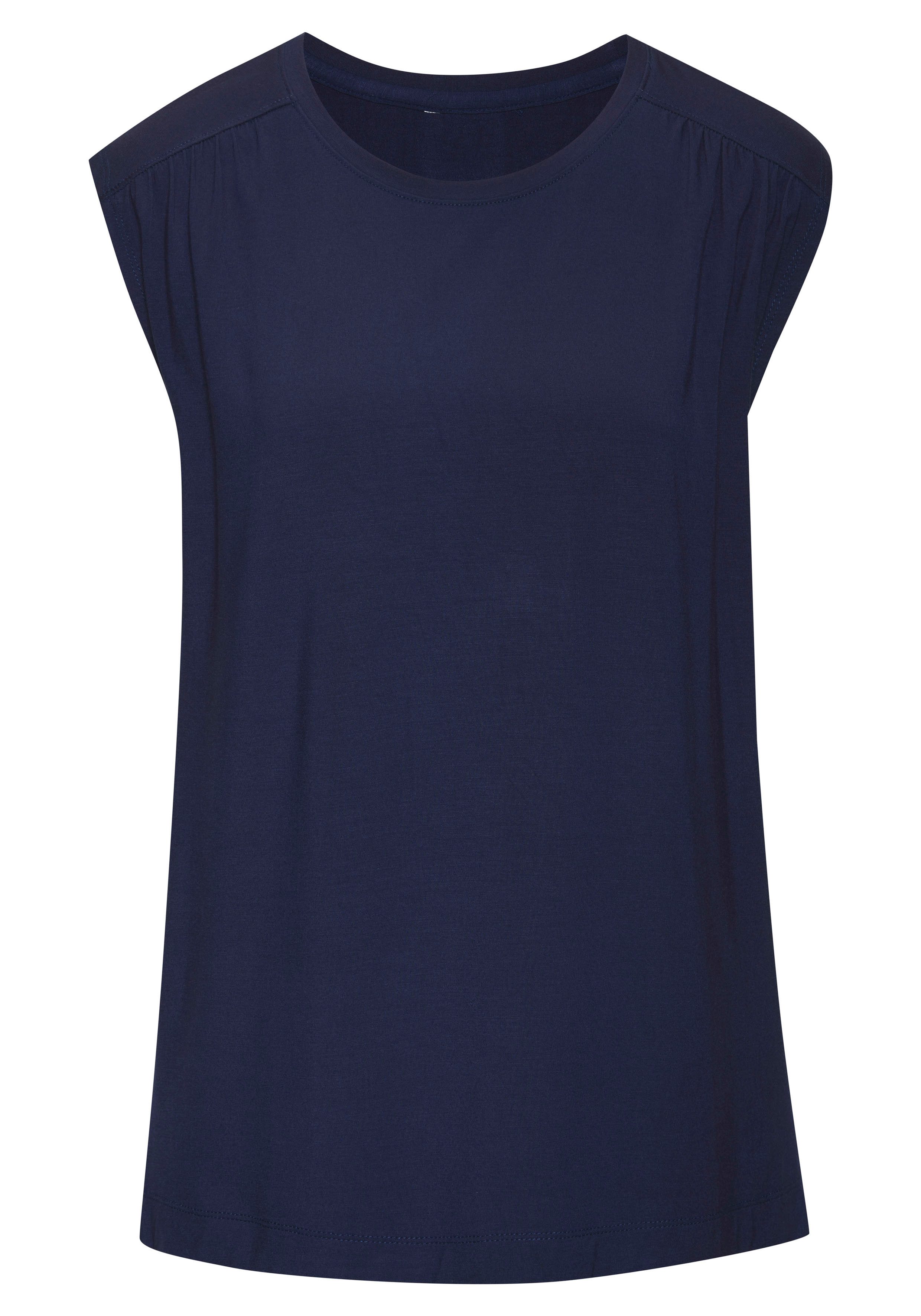 Lascana Shirttop Met schouderrimpeling van zachte viscose-stretch