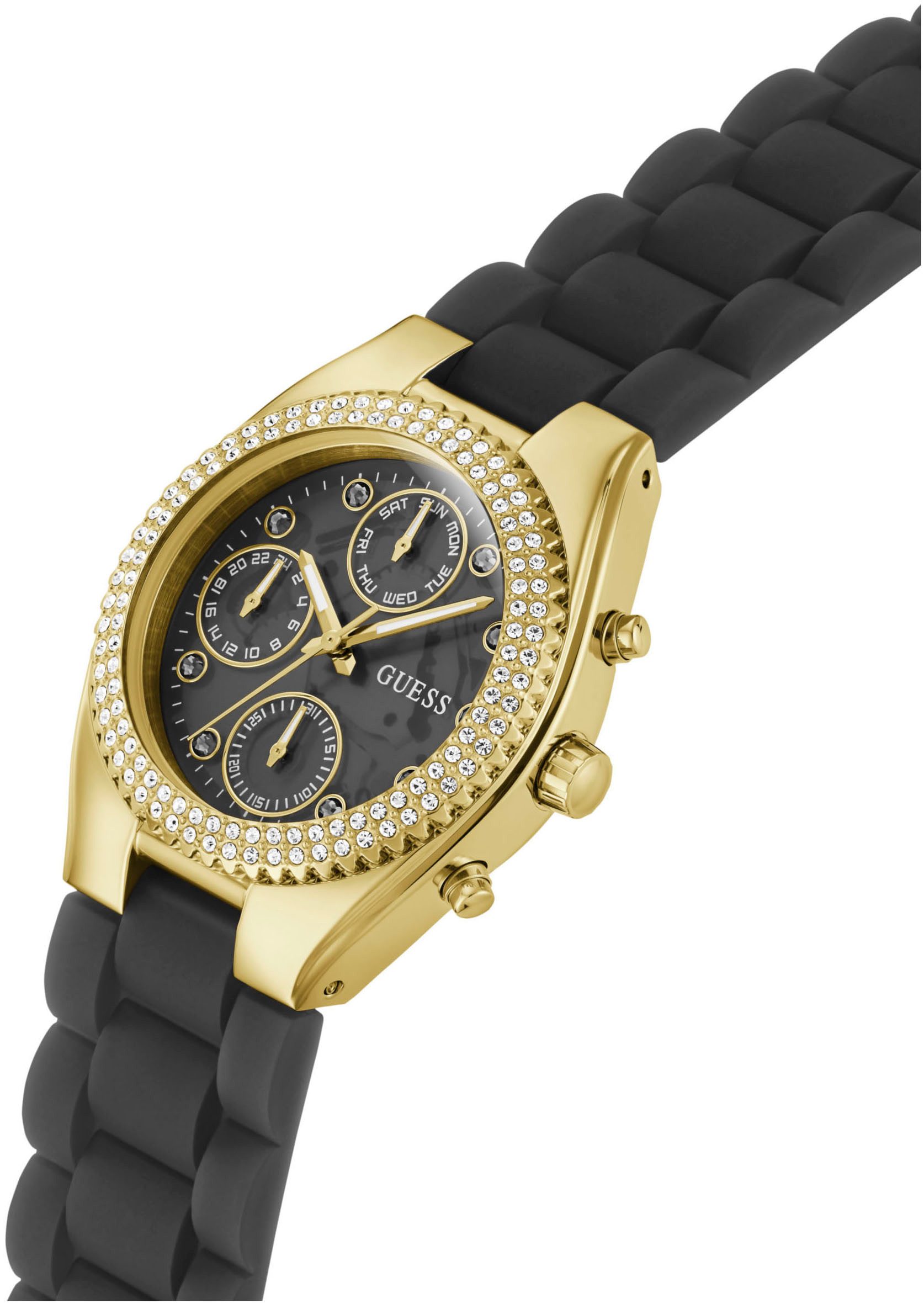 Guess Multifunctioneel horloge JELLY Quartzhorloge, horloge, damenuur, datum, 12/24-uurs weergave