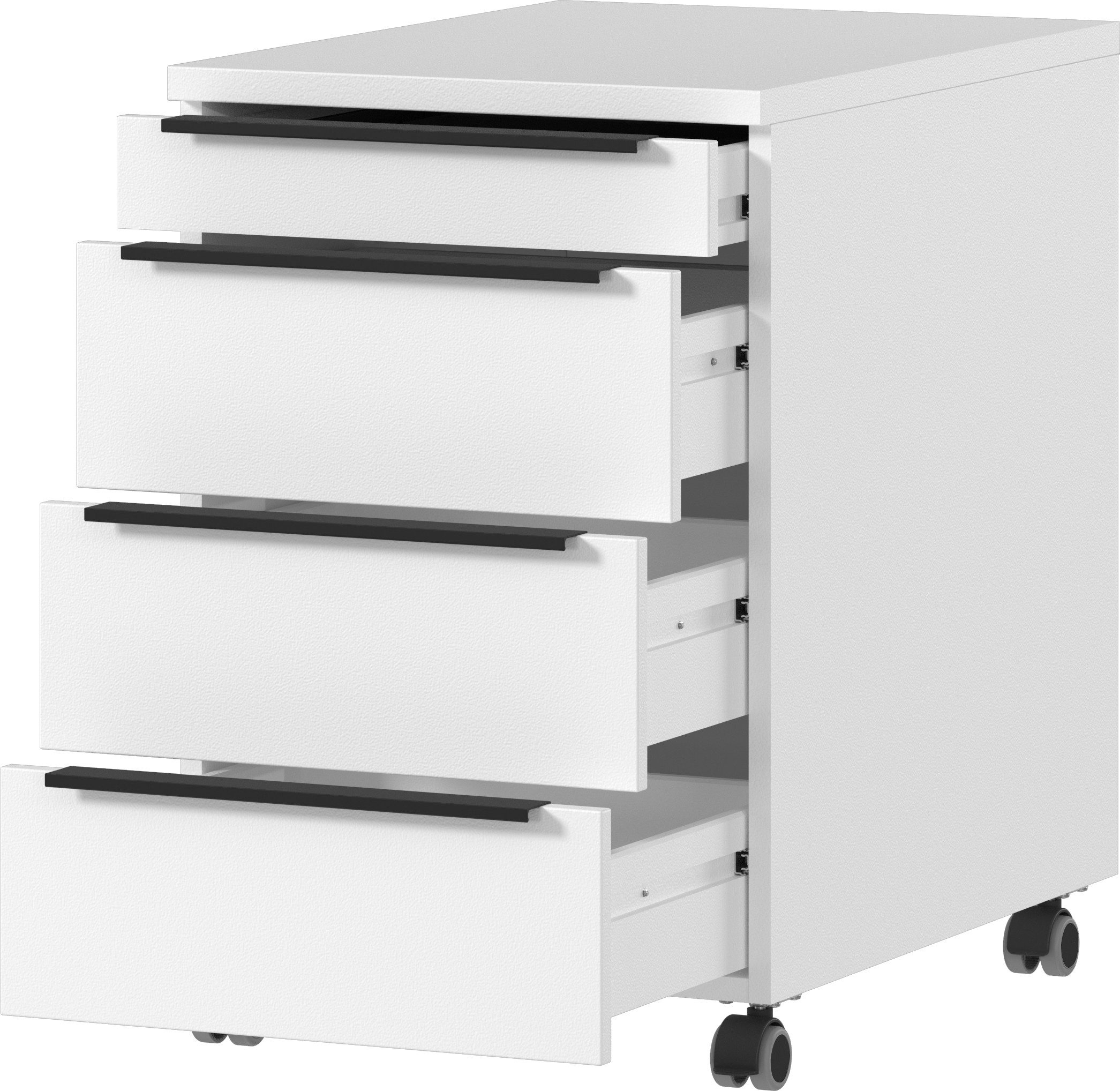 GERMANIA Kantoormeubelset Milaan incl. bureau, kastje op wieltjes en roomdivider (3-delig)