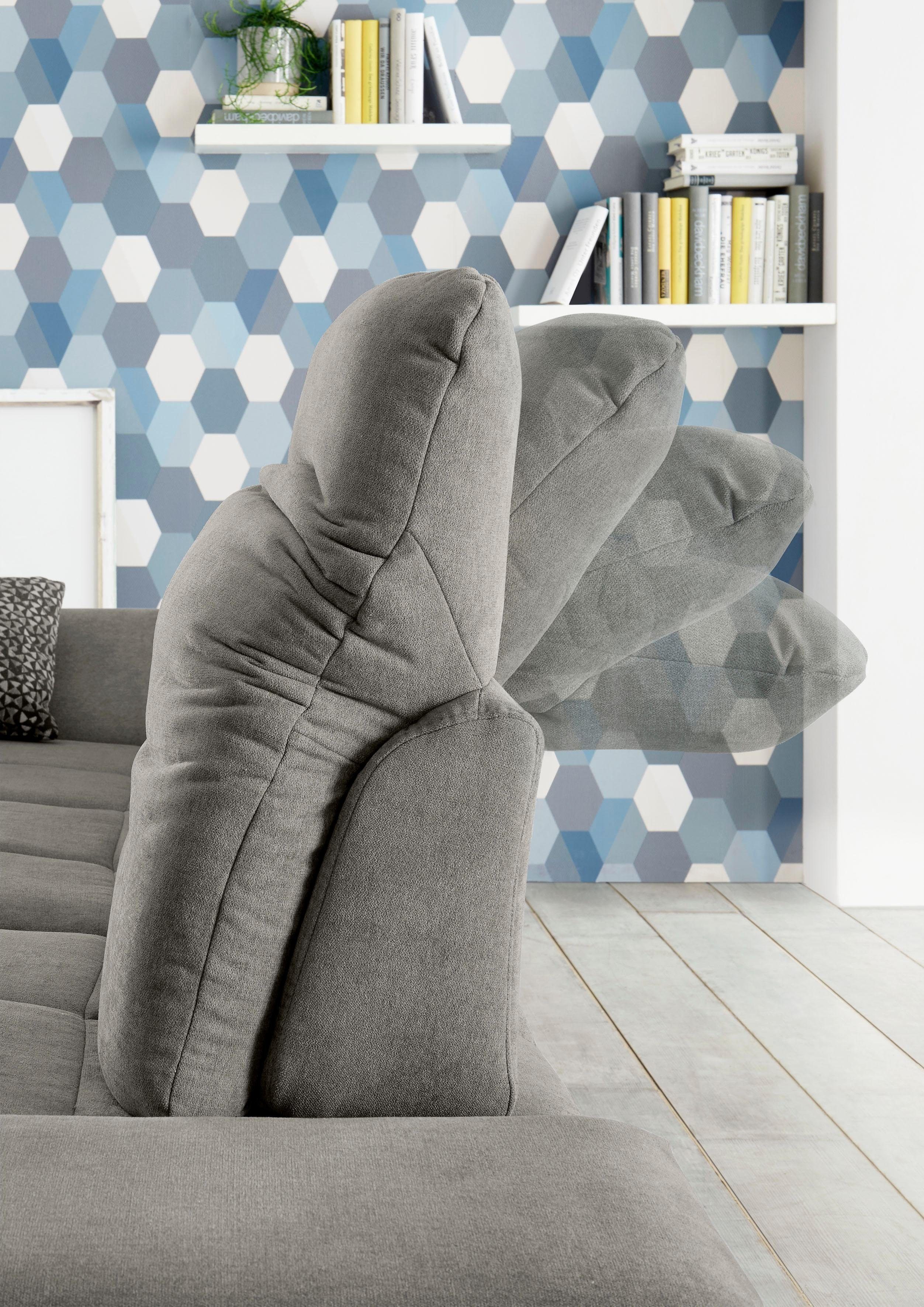 set one by Musterring Hoekbank SO 4100 met comfortabele pocketvering en hoofdeindeverstelling,