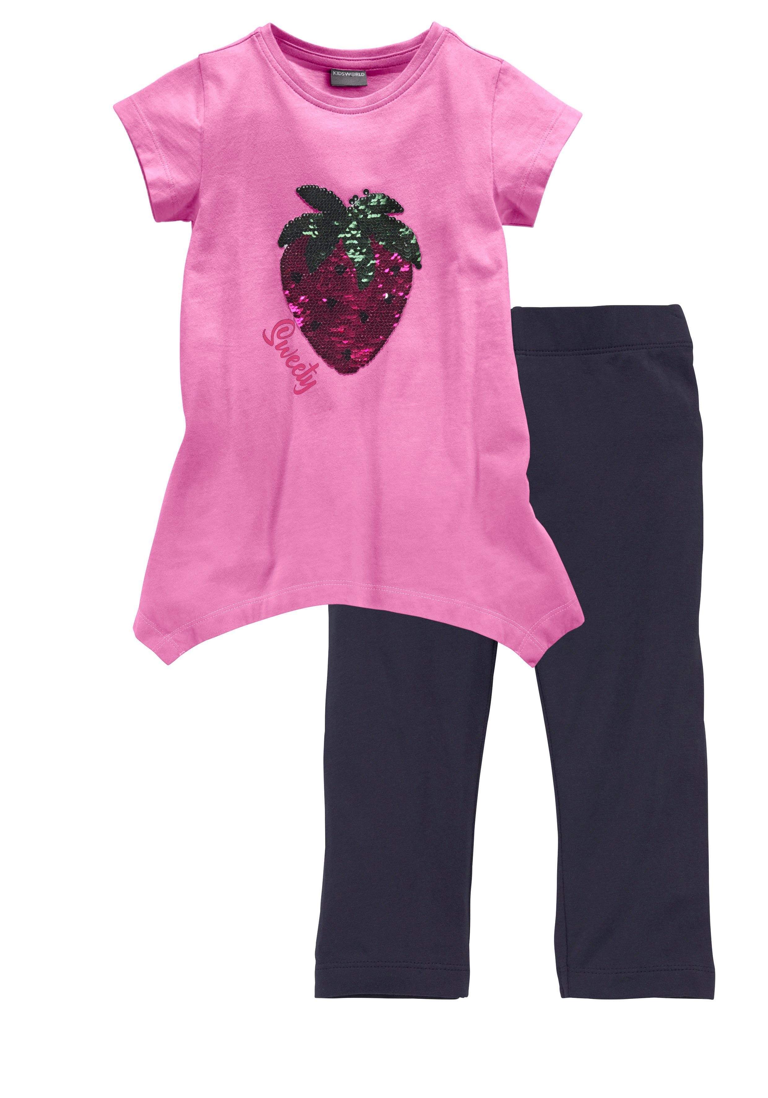 KIDSWORLD Shirt & legging 2-delig set T-shirt + leggings met omkeerbare pailletten (set, 2-delig, 2)